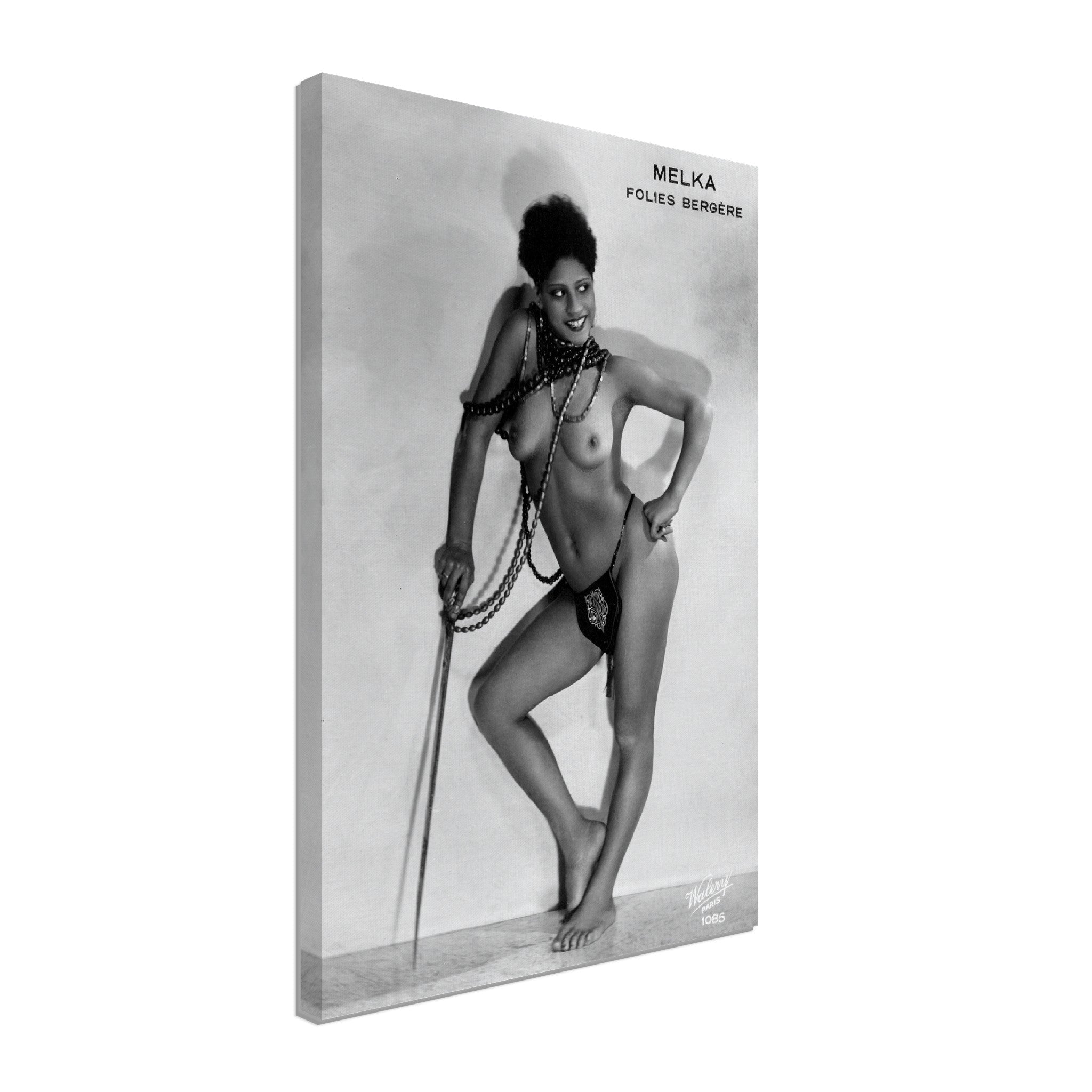 Melka Nude Folie Bergere Canvas Topless Folie Bergere Black Woman Pin Up - WallArtPrints4U