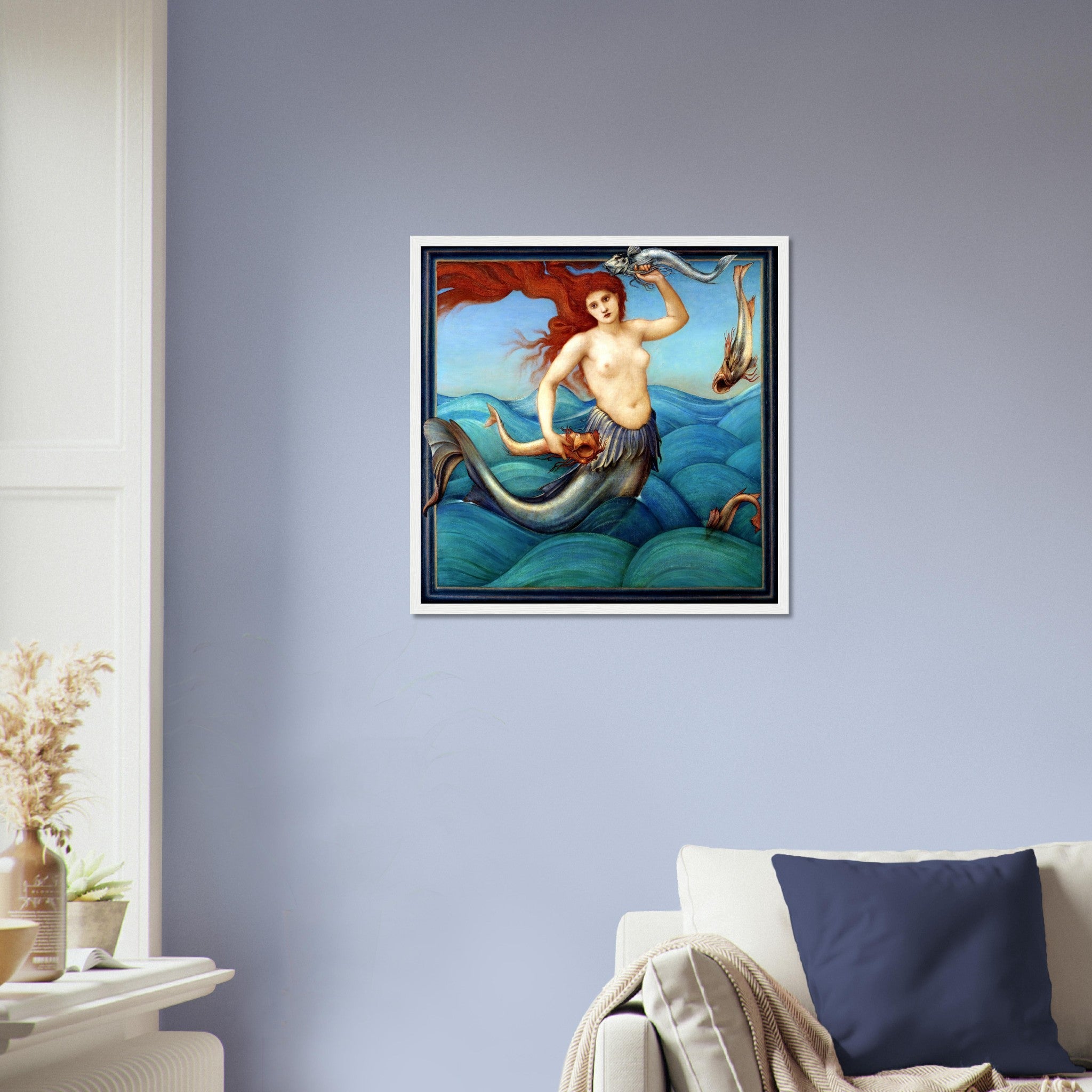 Mermaid Framed Print - Bathroom Framed Print - Mermaid Framed Edward Burne Jones - WallArtPrints4U