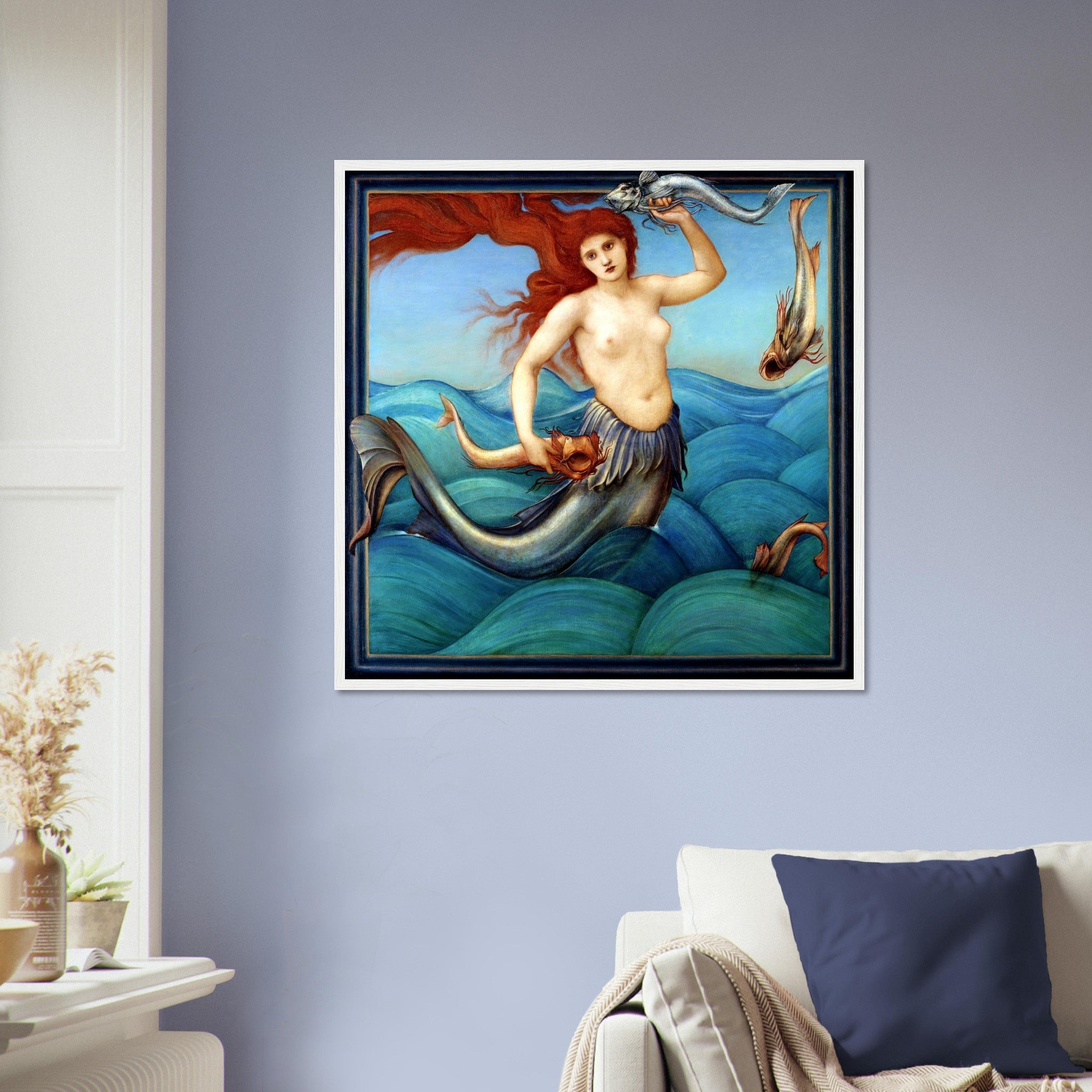 Mermaid Framed Print - Bathroom Framed Print - Mermaid Framed Edward Burne Jones - WallArtPrints4U