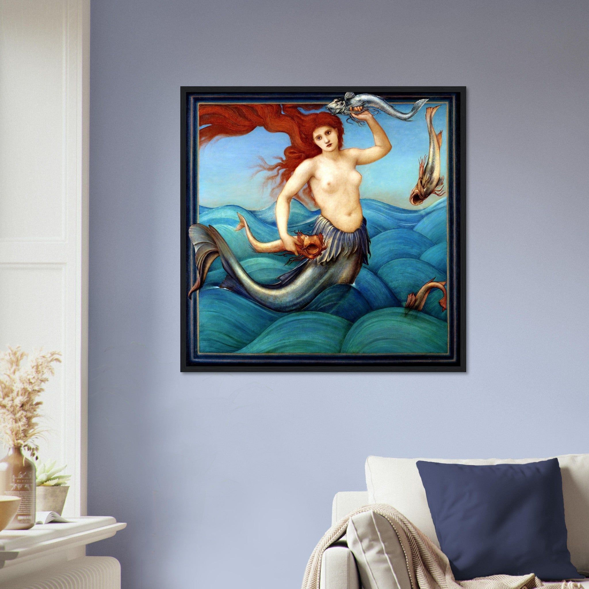 Mermaid Framed Print - Bathroom Framed Print - Mermaid Framed Edward Burne Jones - WallArtPrints4U