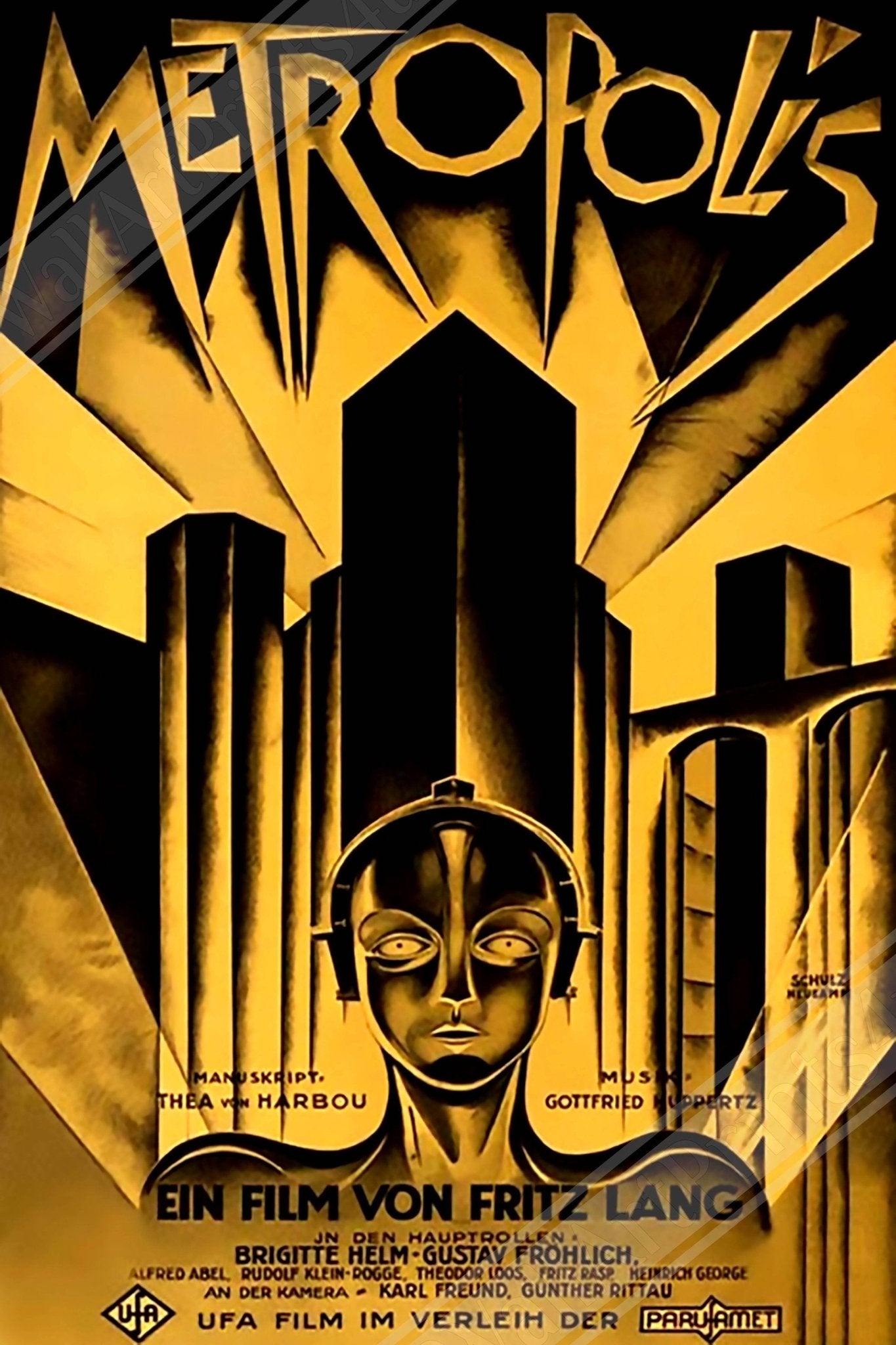 Metropolis Canvas, Vintage Movie Canvas 1927 Canvas Film Art - Fritz Lang, Brigitte Helm, Alfred Abel - WallArtPrints4U