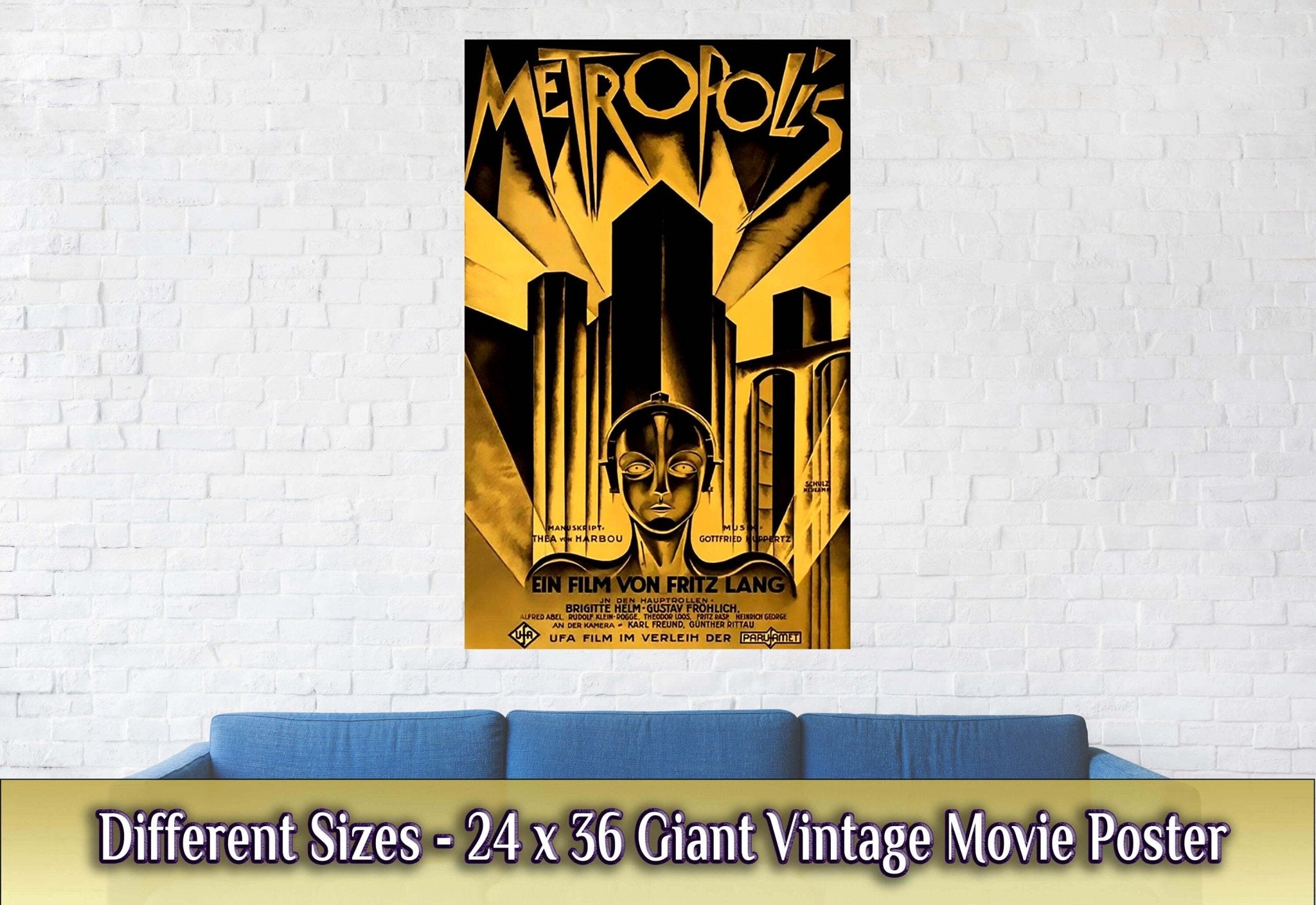 Metropolis Poster, Vintage Movie Poster 1927 Poster Film Art - Fritz Lang, Brigitte Helm, Alfred Abel - WallArtPrints4U