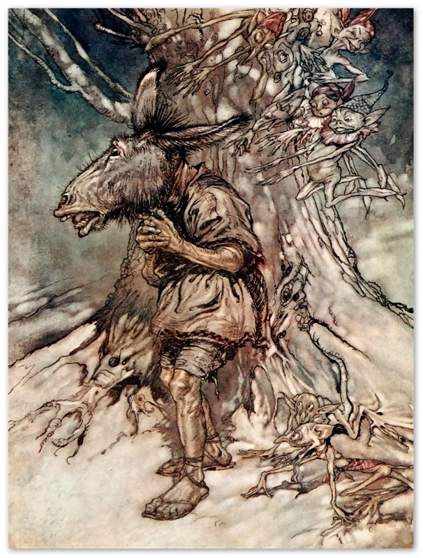 Midsummer Nights Dream Arthur Rackham Poster - Bottom Will Sing - Arthur Rackham Print - 1908 - WallArtPrints4U