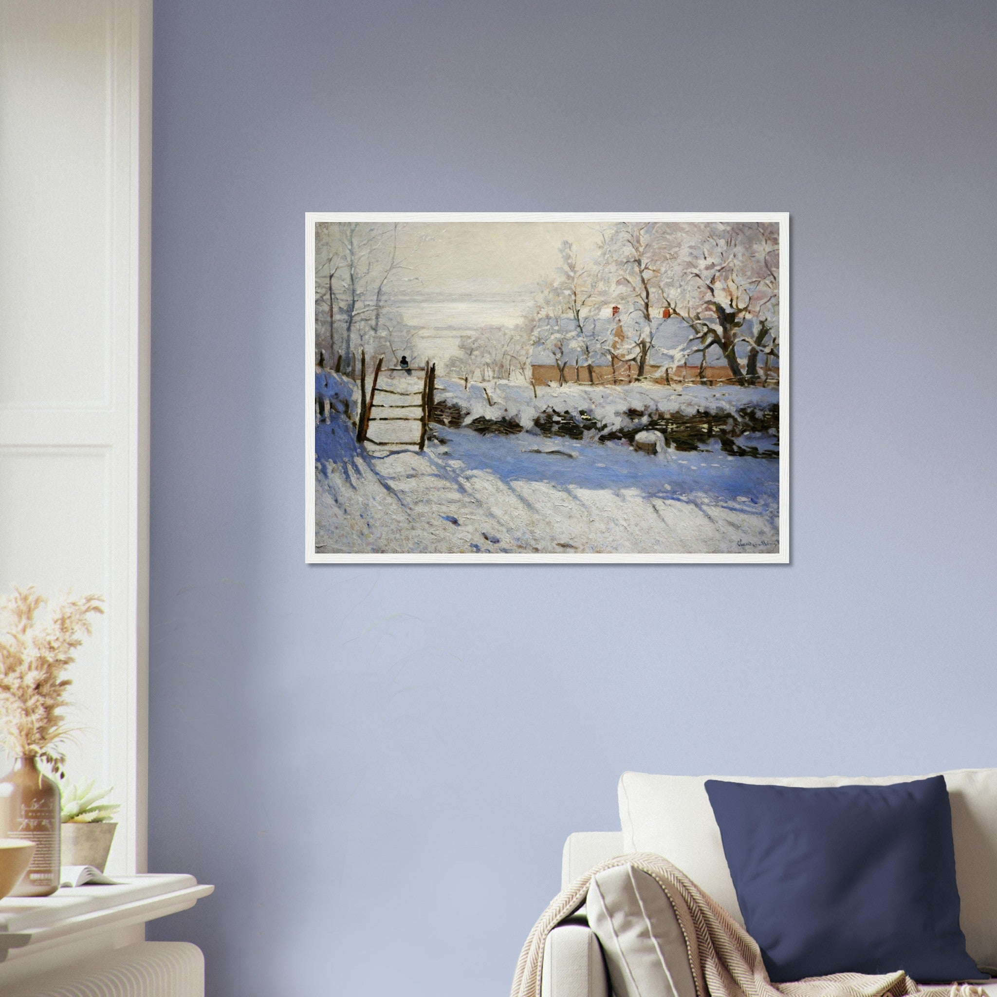 Monet The Magpie Framed Print, Vintage Framed, The Magpie Claude Monet - WallArtPrints4U