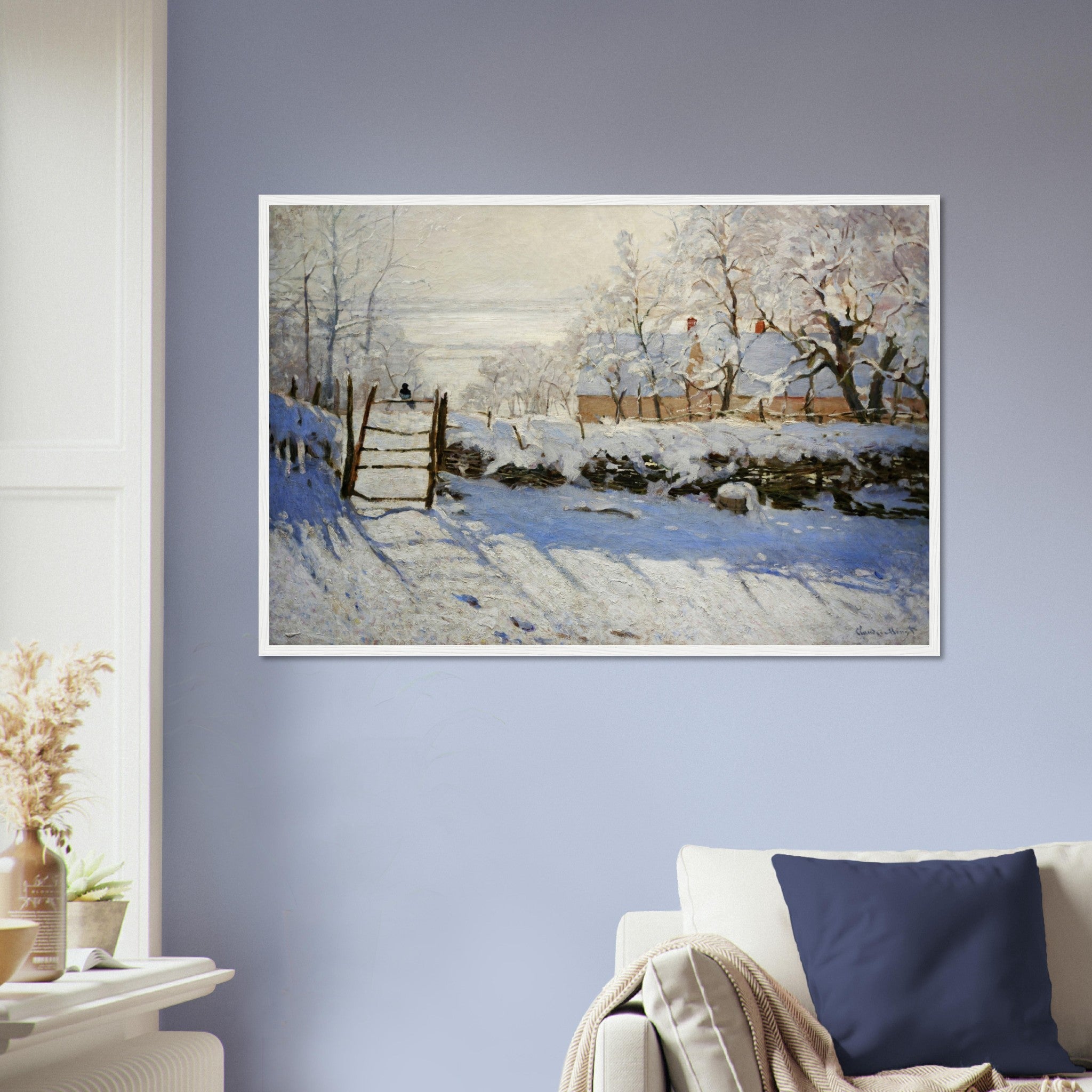 Monet The Magpie Framed Print, Vintage Framed, The Magpie Claude Monet - WallArtPrints4U