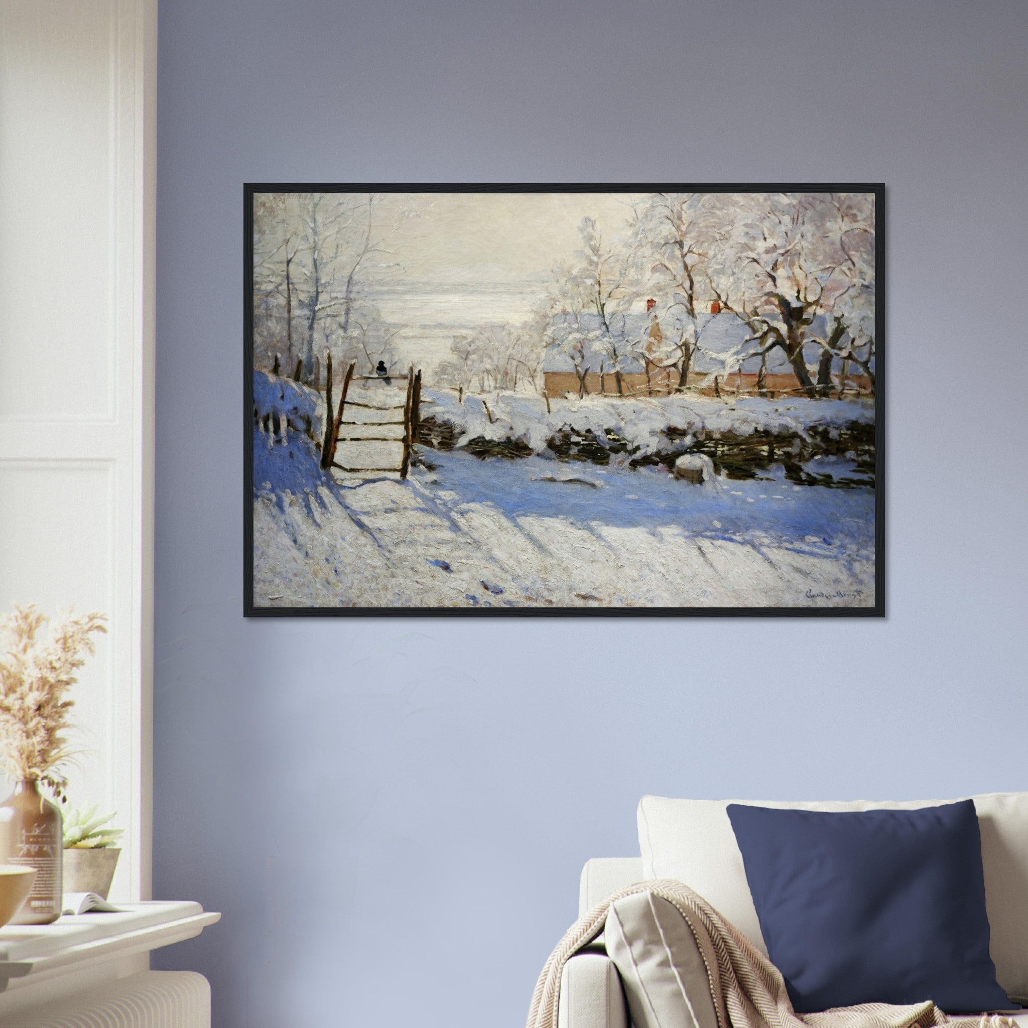 Monet The Magpie Framed Print, Vintage Framed, The Magpie Claude Monet - WallArtPrints4U