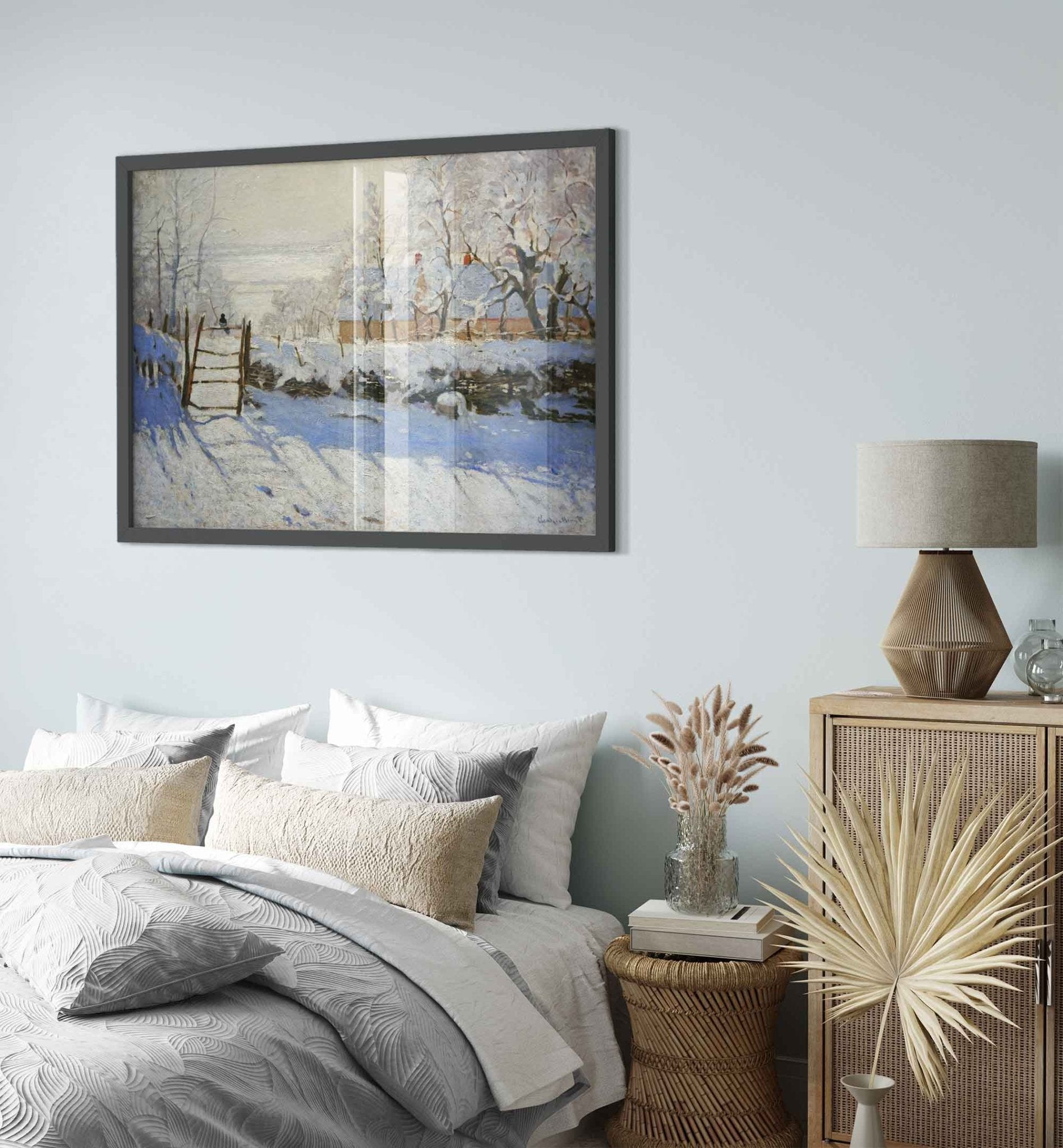 Monet The Magpie Framed Print, Vintage Framed, The Magpie Claude Monet - WallArtPrints4U