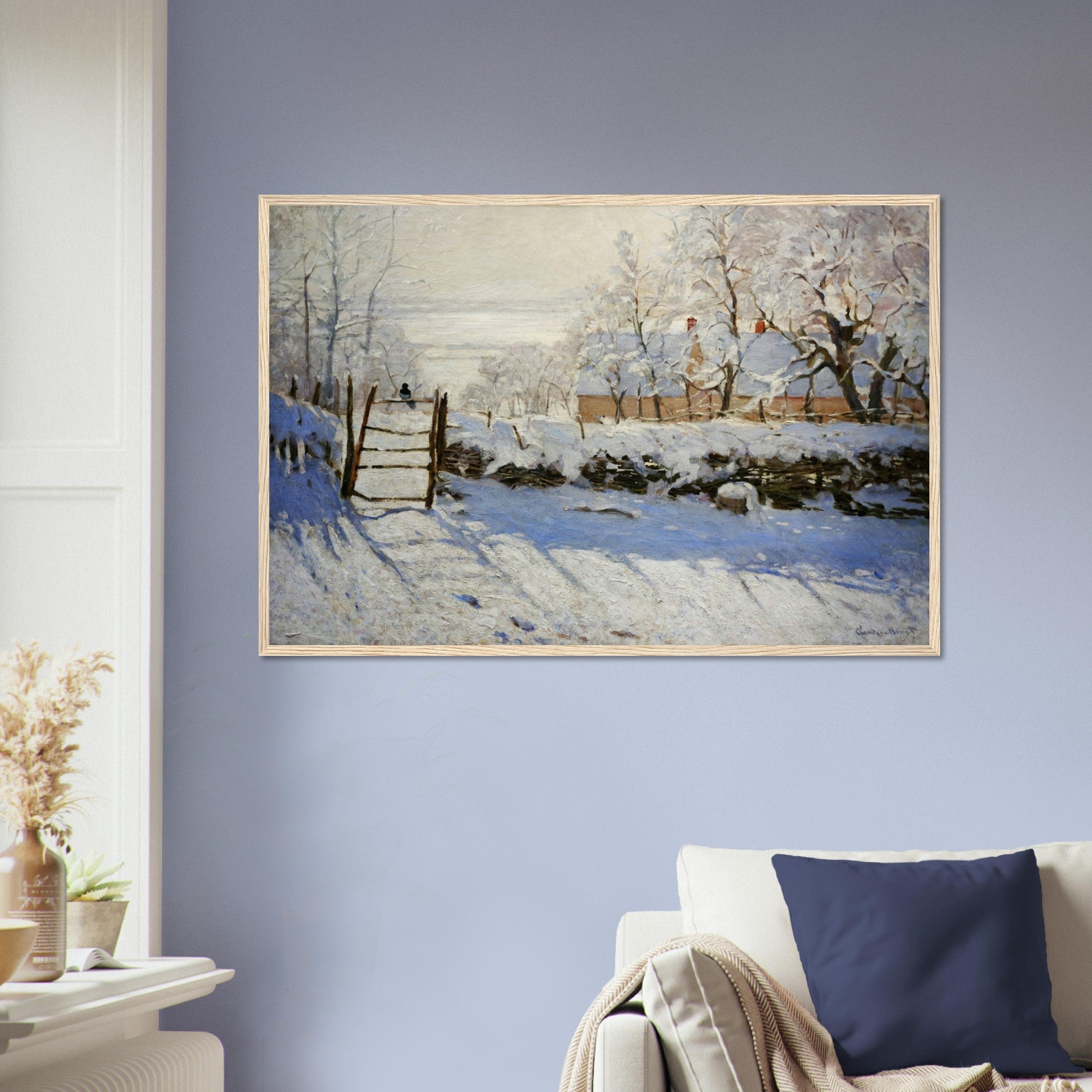 Monet The Magpie Framed Print, Vintage Framed, The Magpie Claude Monet - WallArtPrints4U