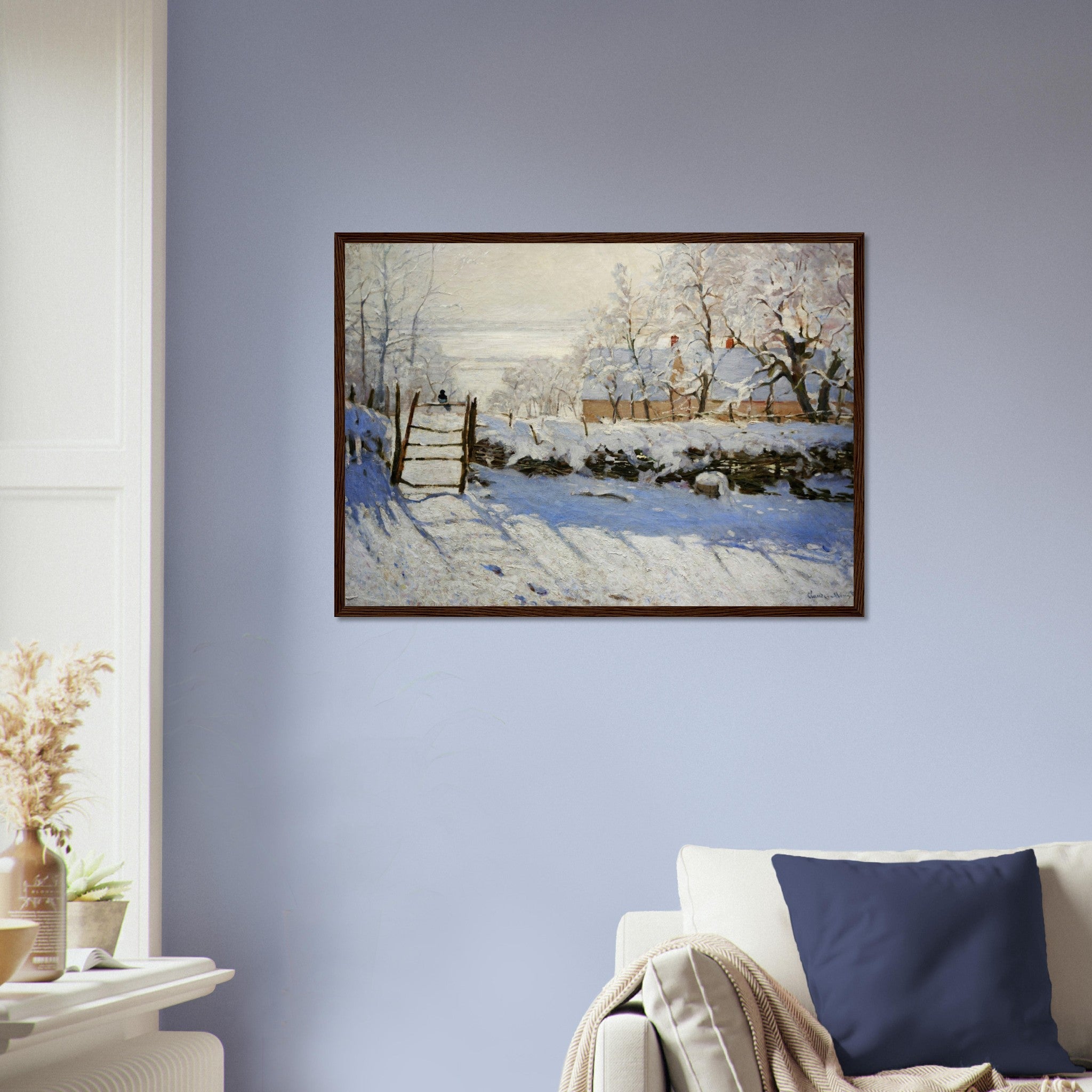 Monet The Magpie Framed Print, Vintage Framed, The Magpie Claude Monet - WallArtPrints4U