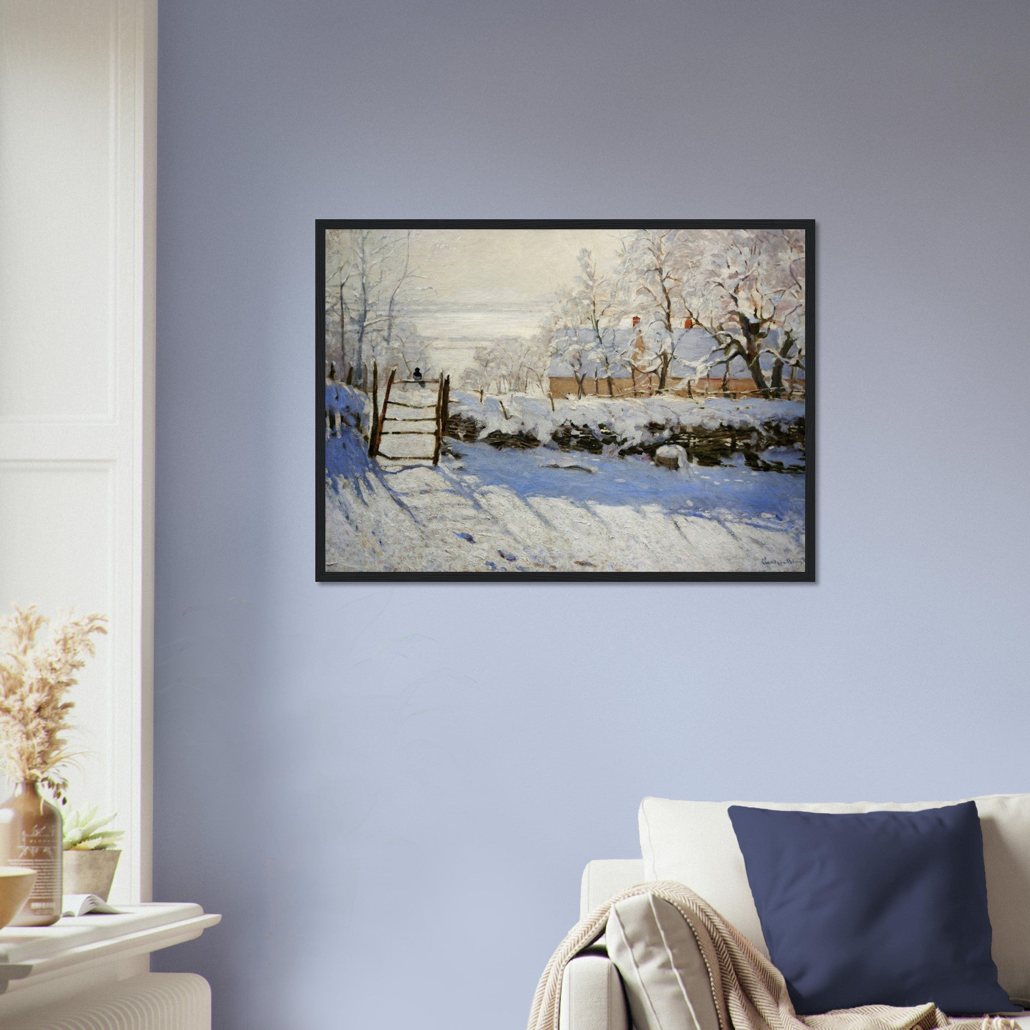 Monet The Magpie Framed Print, Vintage Framed, The Magpie Claude Monet - WallArtPrints4U