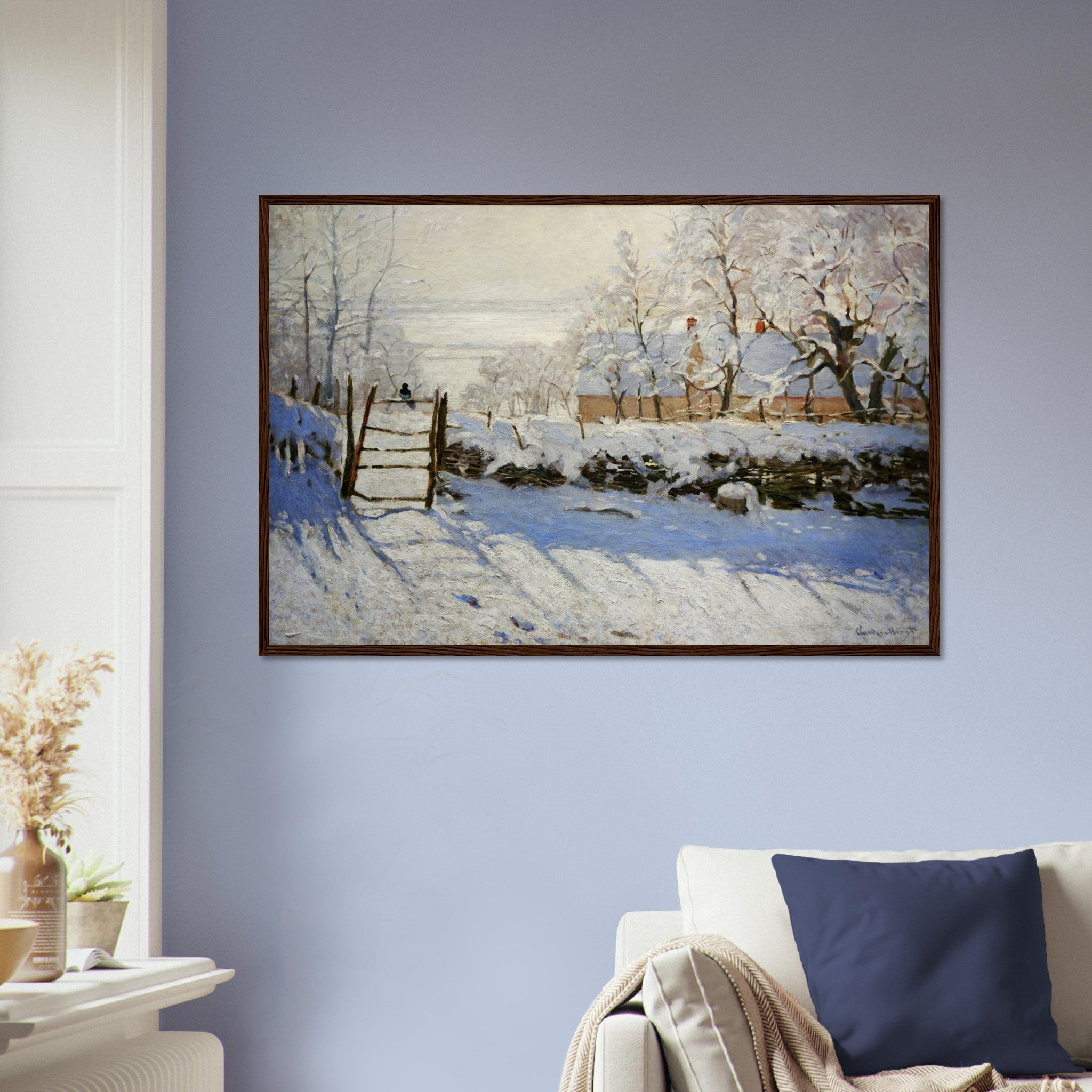 Monet The Magpie Framed Print, Vintage Framed, The Magpie Claude Monet - WallArtPrints4U