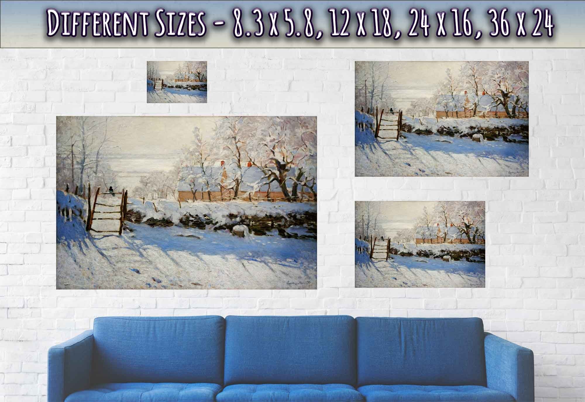 Monet The Magpie Poster, Vintage Winter Print, The Magpie Claude Monet - WallArtPrints4U