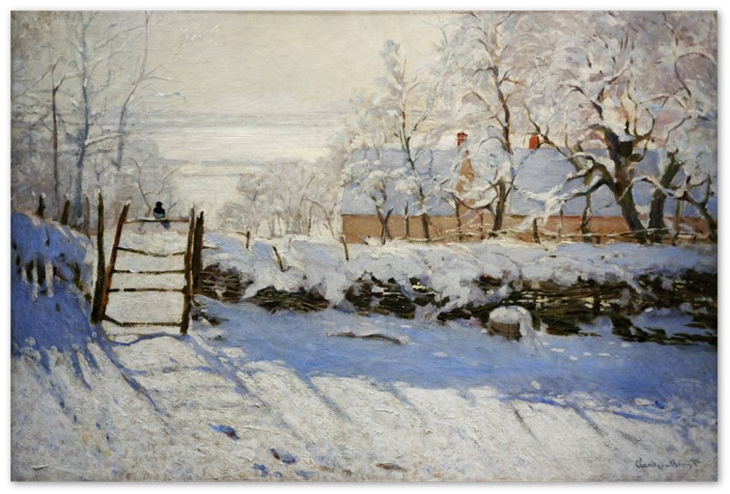 Monet The Magpie Poster, Vintage Winter Print, The Magpie Claude Monet - WallArtPrints4U