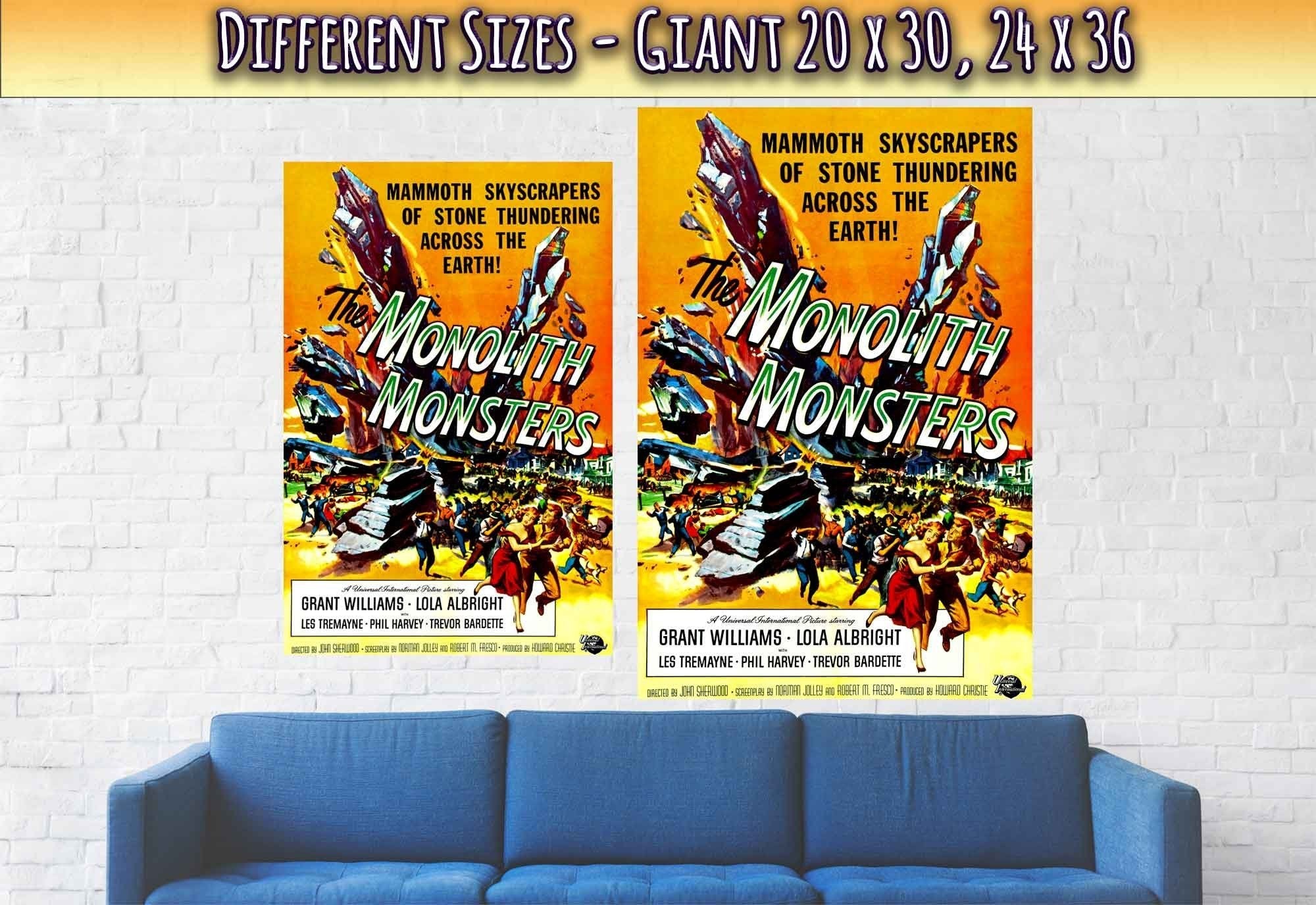 Monolith Monsters Poster, Vintage Horror Movie Poster 1957 - WallArtPrints4U
