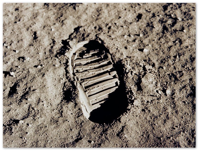Moon Footprint Poster - Vintage Astronaut First Footprint On The Moon 1969 - WallArtPrints4U