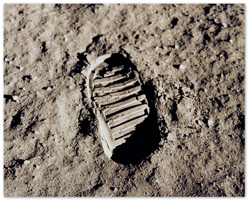 Moon Footprint Poster - Vintage Astronaut First Footprint On The Moon 1969 - WallArtPrints4U