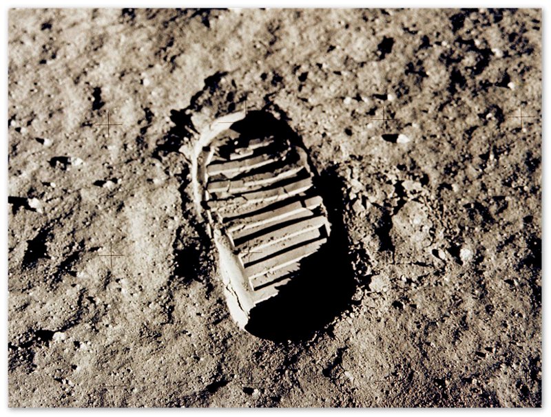 Moon Footprint Poster - Vintage Astronaut First Footprint On The Moon 1969 - WallArtPrints4U