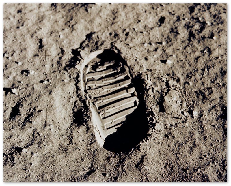 Moon Footprint Poster - Vintage Astronaut First Footprint On The Moon 1969 - WallArtPrints4U