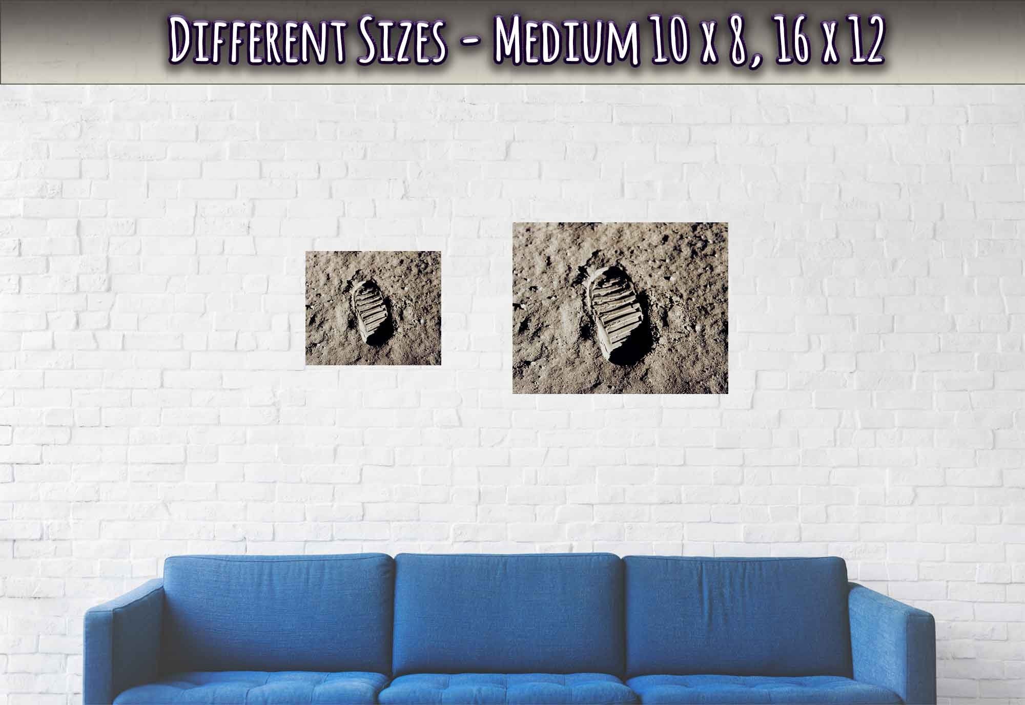 Moon Footprint Poster - Vintage Astronaut First Footprint On The Moon 1969 - WallArtPrints4U