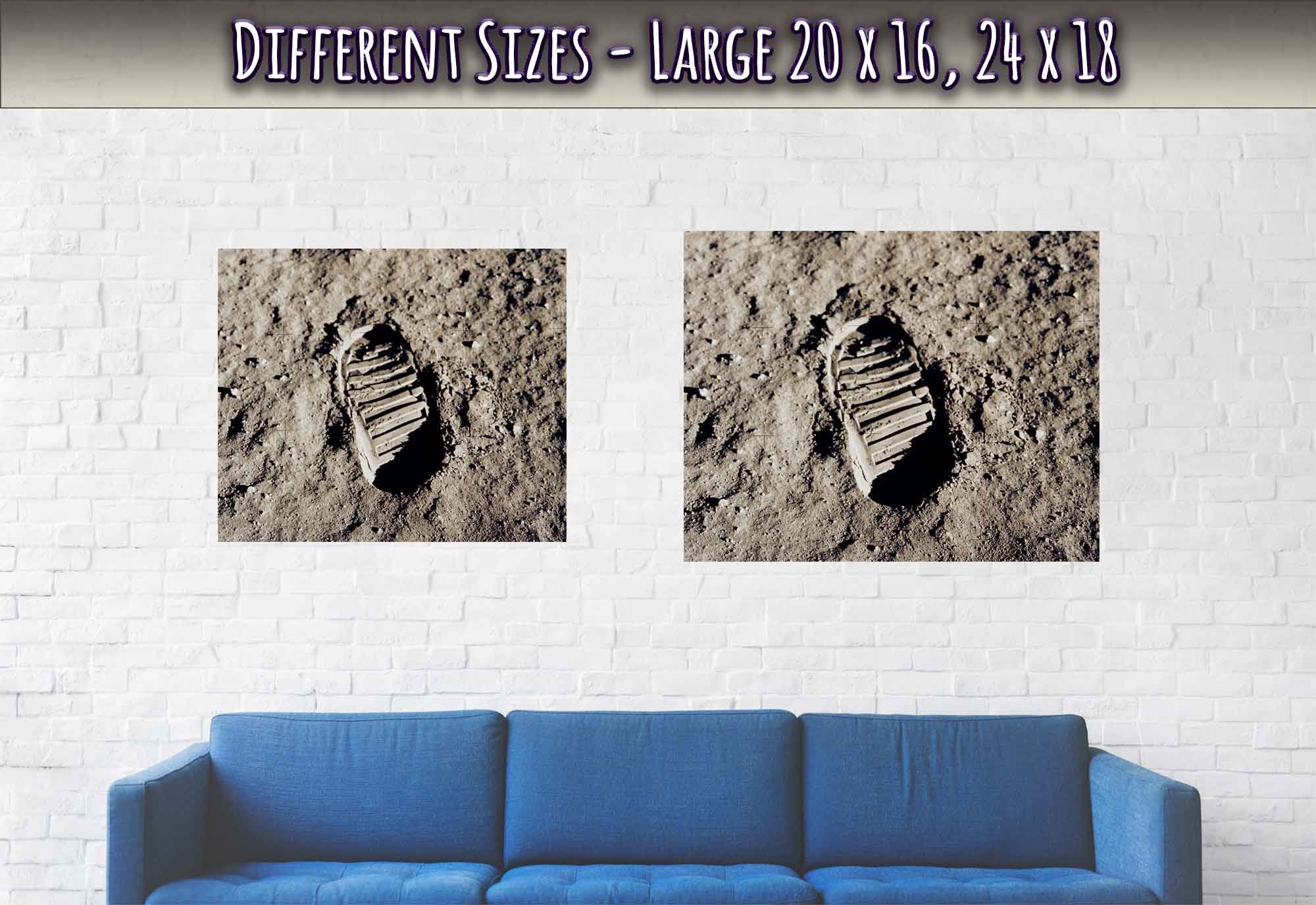 Moon Footprint Poster - Vintage Astronaut First Footprint On The Moon 1969 - WallArtPrints4U