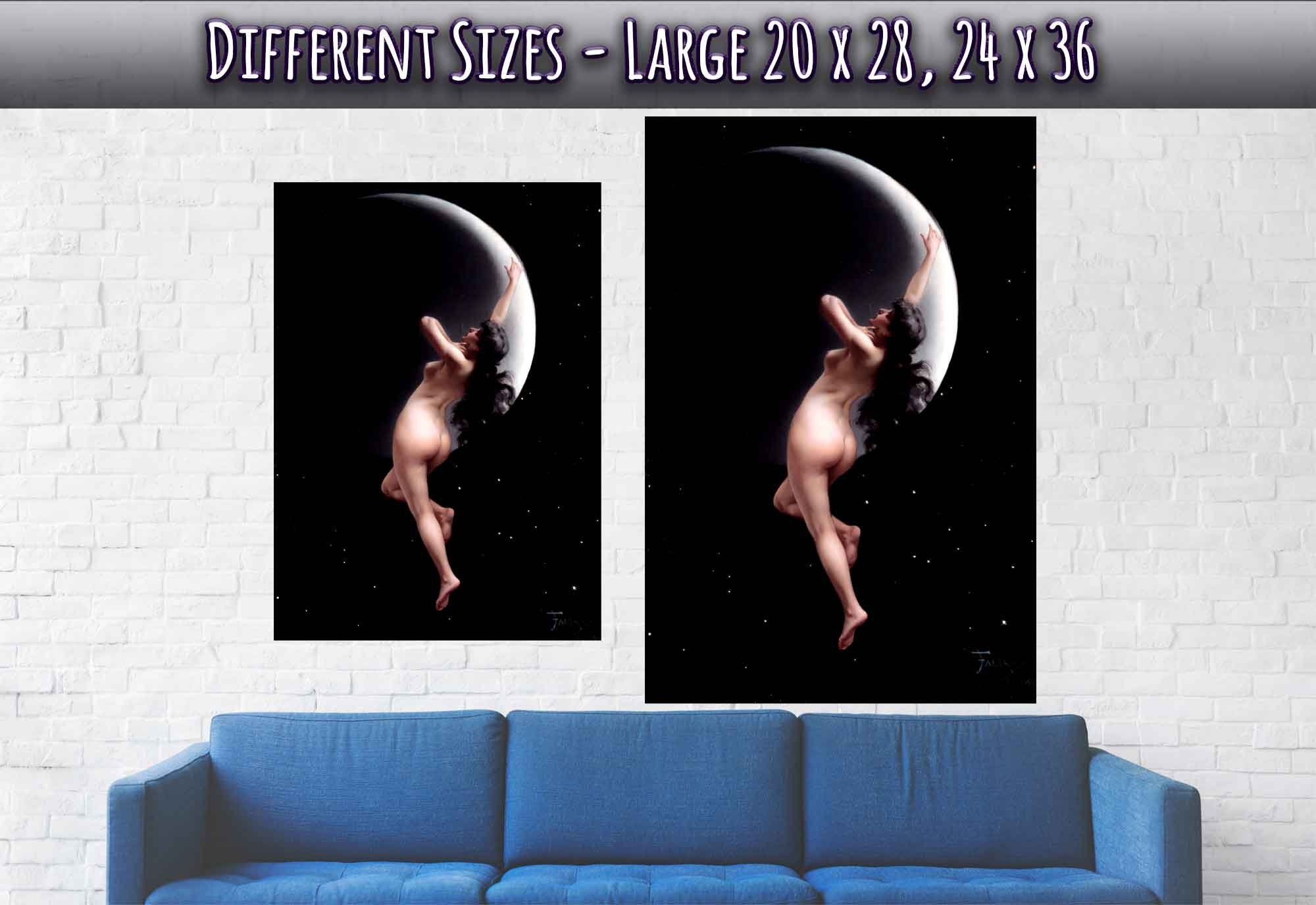 Moon Nymph Poster - Naked Magic Moon Nymph Luis Ricardo Falero Poster - WallArtPrints4U
