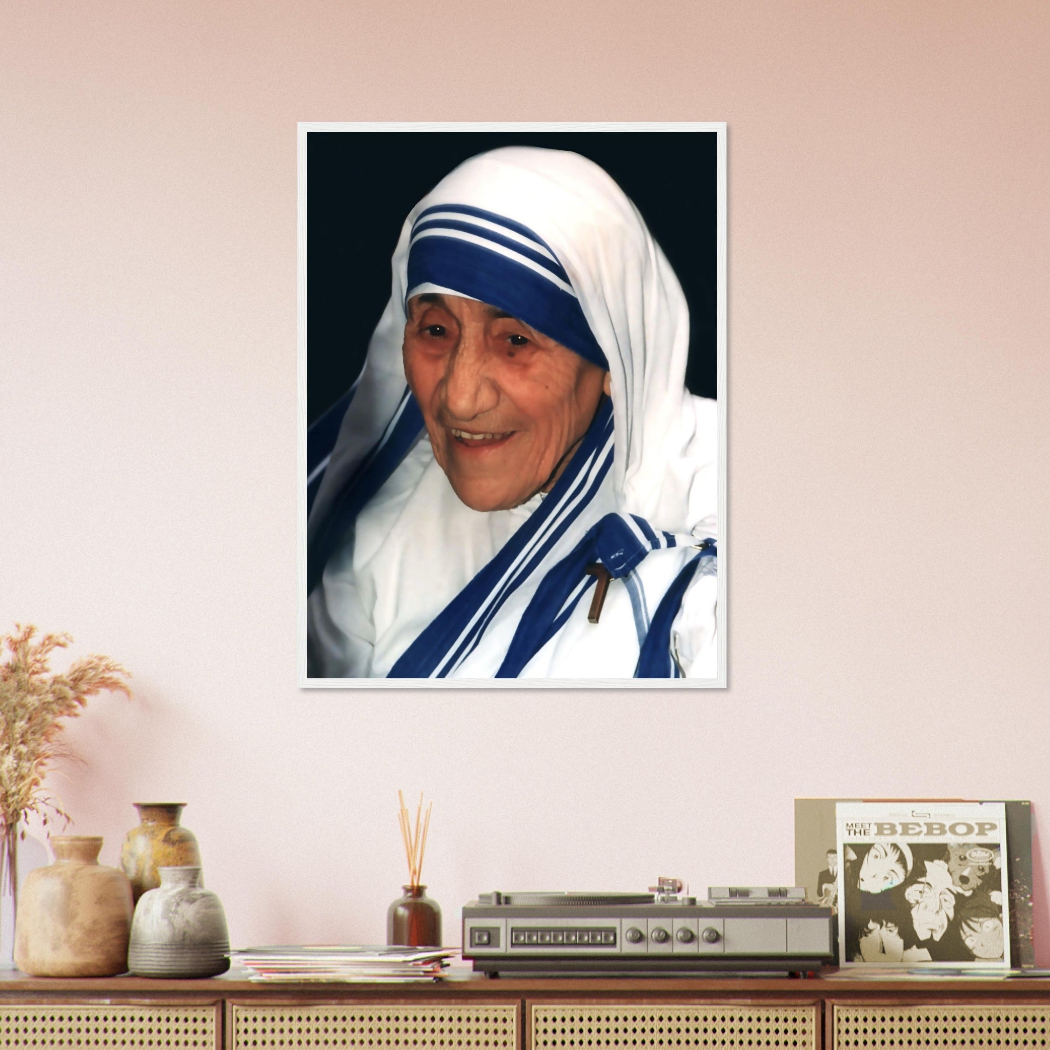 Mother Teresa Framed, Missionary, Saint, Vintage Photo - Iconic Mother Teresa Framed Print - Missionaries Of Charity UK, EU USA Domestic Shipping - WallArtPrints4U