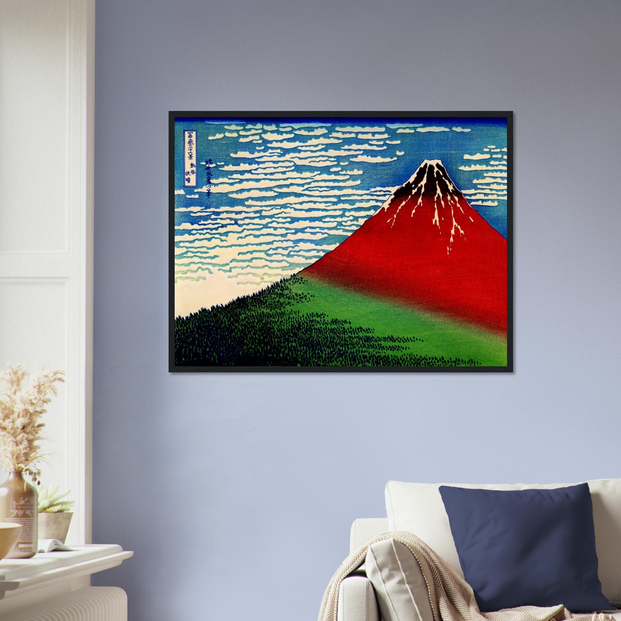 Mount Fuji Framed Print, Katsushika Hokusai 1833 - Mount Fuji Framed - Red Fuji Framed Print - WallArtPrints4U