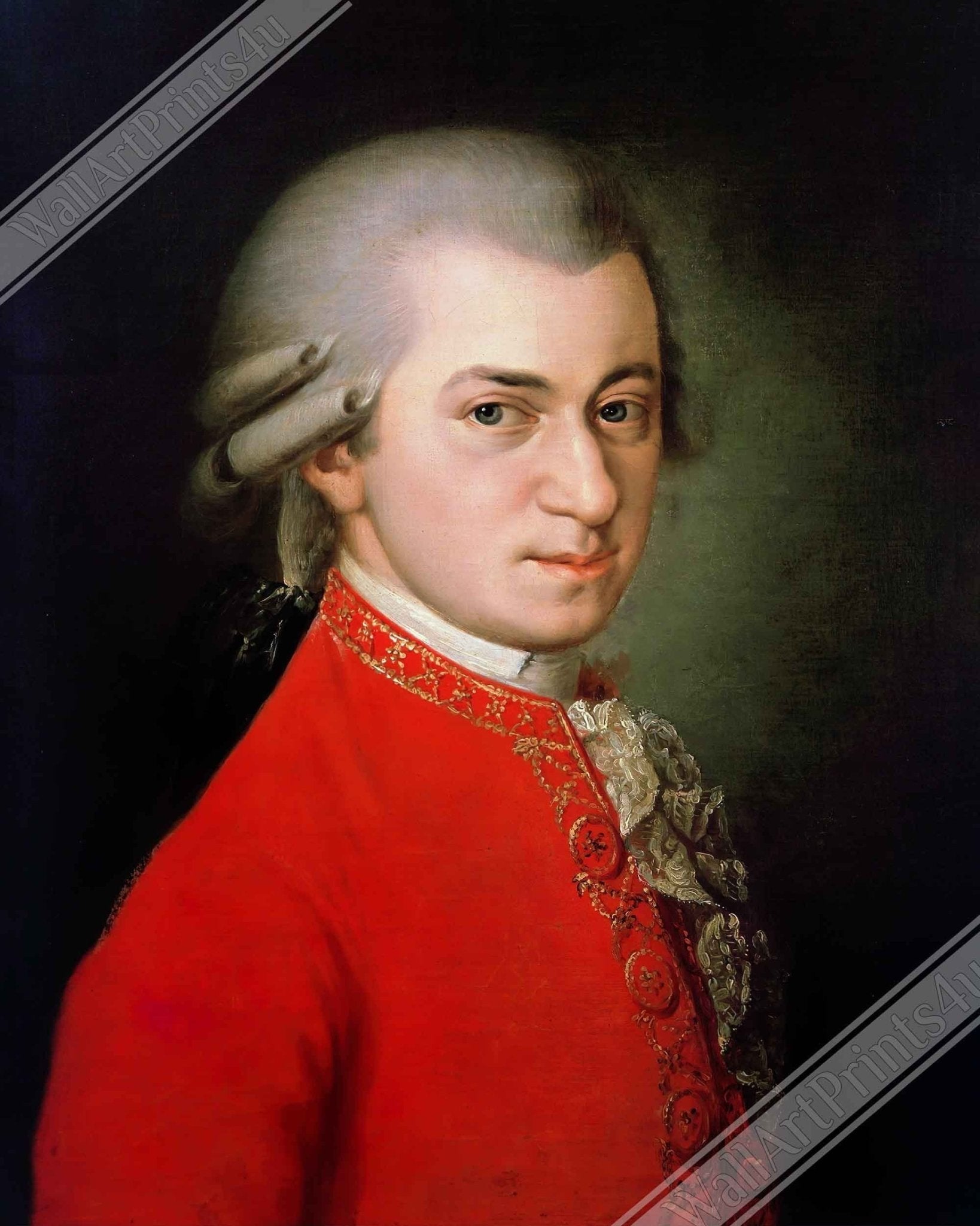 Mozart Canvas Wolfgang Amadeus Mozart Canvas Print 18th Century Composer, Vintage Portrait Canvas Print - WallArtPrints4U