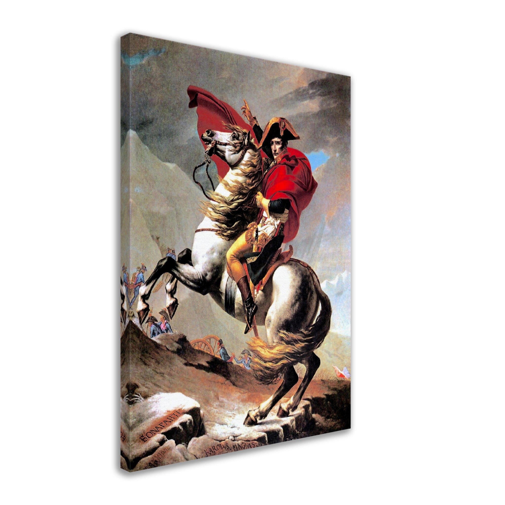 Napoleon Crossing The Alps Canvas, Jacques-Louis David - Napoleon Crossing The Alps Canvas Print - WallArtPrints4U