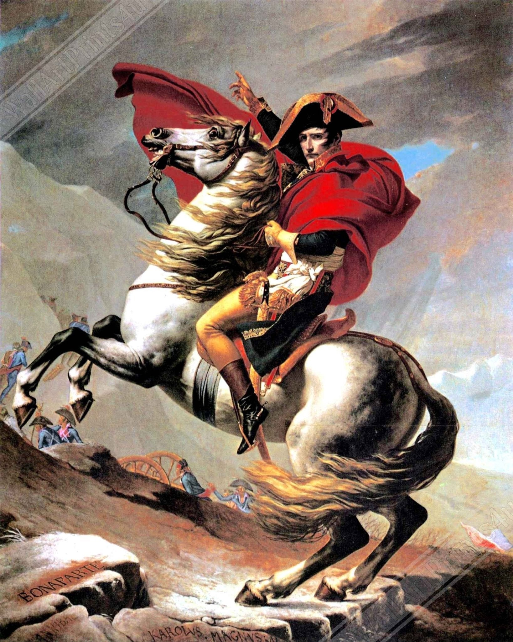 Napoleon Crossing The Alps Poster, Jacques-Louis David - Napoleon Crossing The Alps Print - WallArtPrints4U
