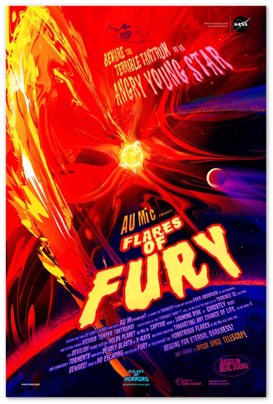 Nasa Star Poster - Vintage Nasa Space Poster Young Star Flames Of Fury Designed By Nasa - WallArtPrints4U