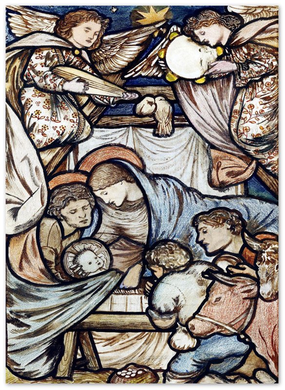 Nativity Scene Poster Print Edward Burne Jones 1863 Vintage Poster - WallArtPrints4U