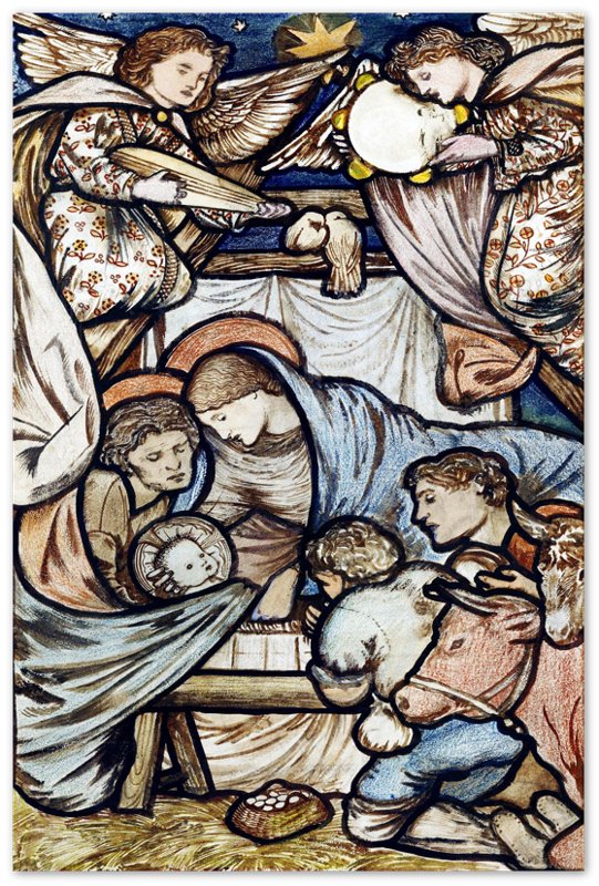 Nativity Scene Poster Print Edward Burne Jones 1863 Vintage Poster - WallArtPrints4U