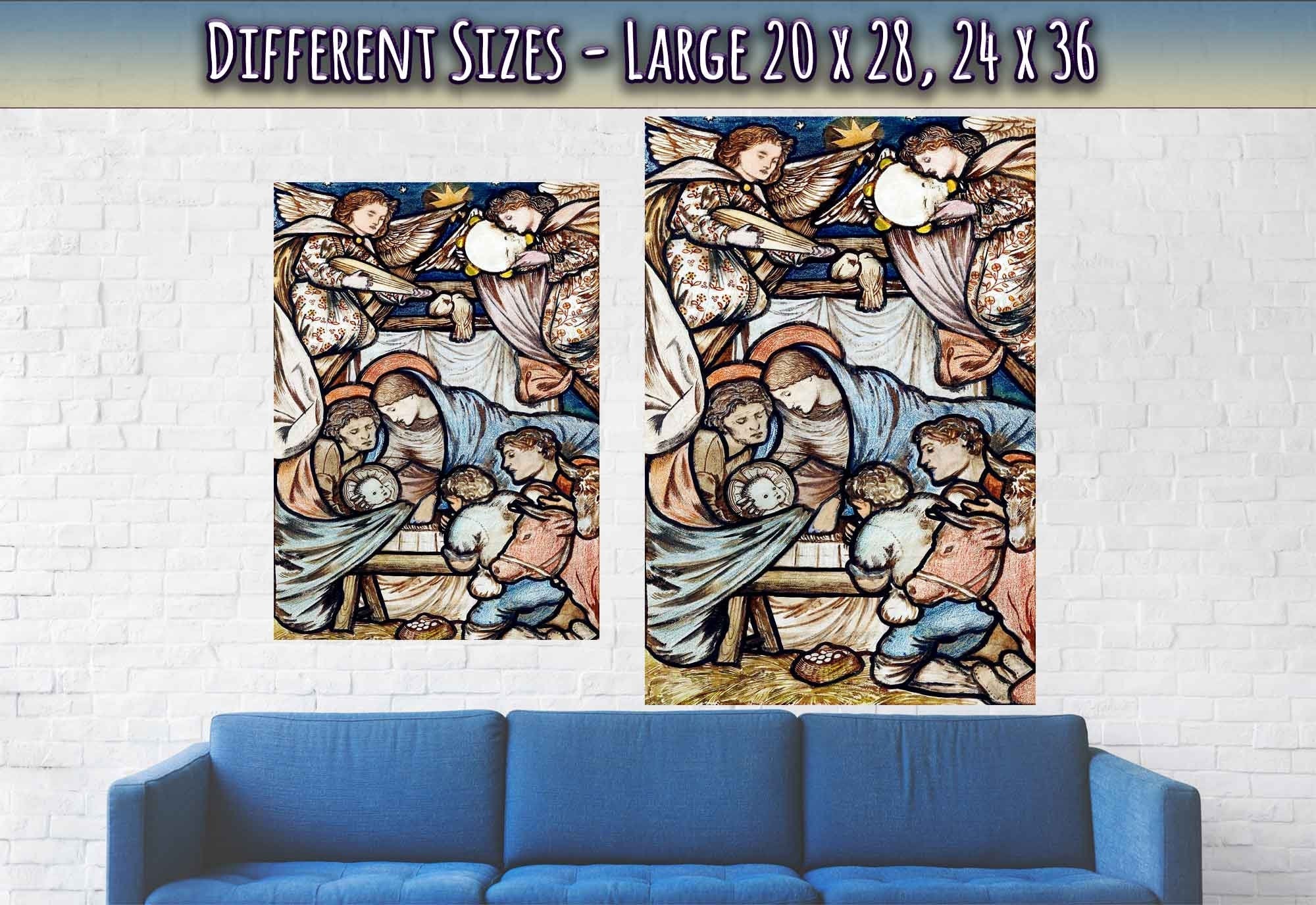 Nativity Scene Poster Print Edward Burne Jones 1863 Vintage Poster - WallArtPrints4U