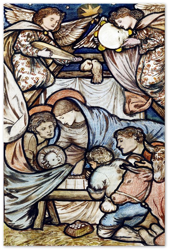 Nativity Scene Poster Print Edward Burne Jones 1863 Vintage Poster - WallArtPrints4U