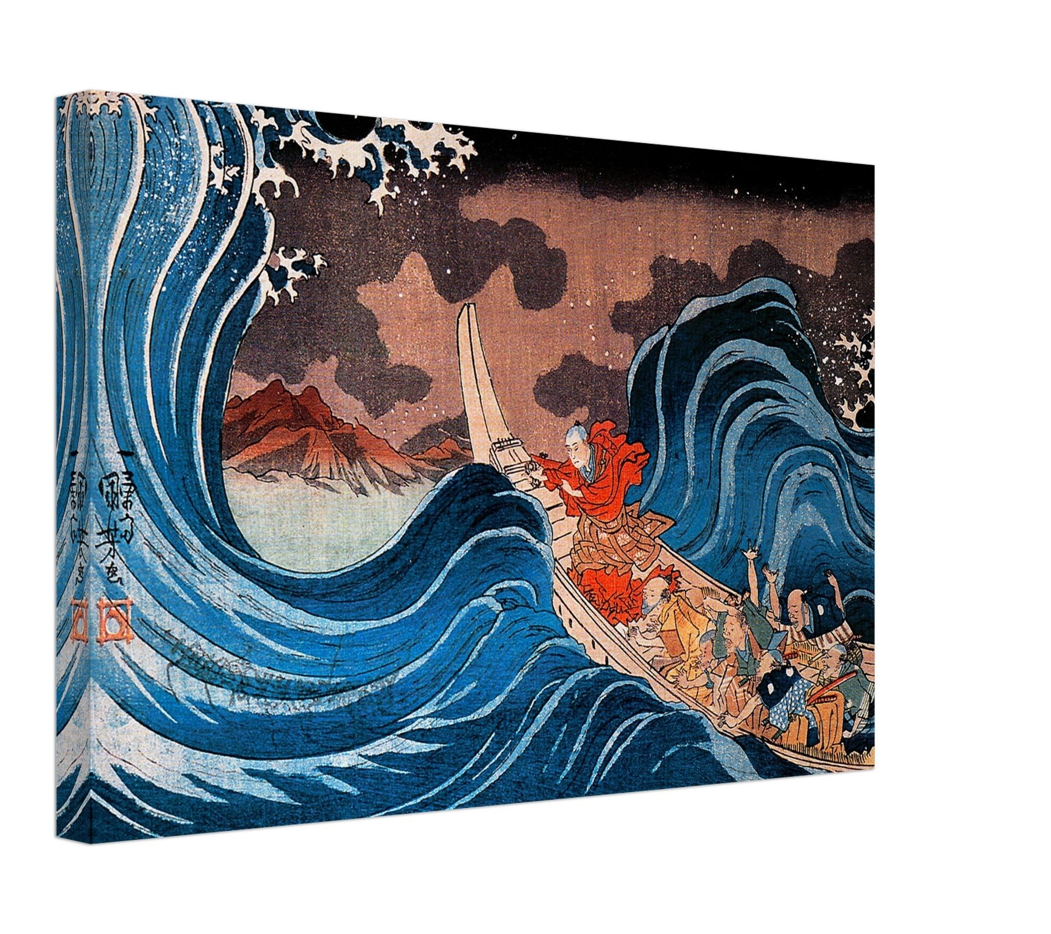 Nichiren Buddhism Canvas Print, Nichiren Buddha Calms The Storm In Kakuda Canvas - WallArtPrints4U
