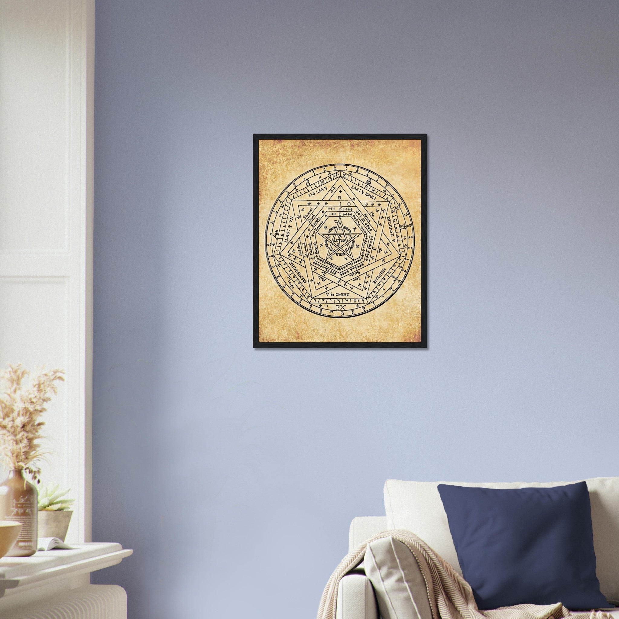 Occult Framed - Sigillum Dei Framed - Doctor John Dee Sigillum Framed Print Aged Parchment UK, EU, USA, AUS Domestic Shipping - WallArtPrints4U