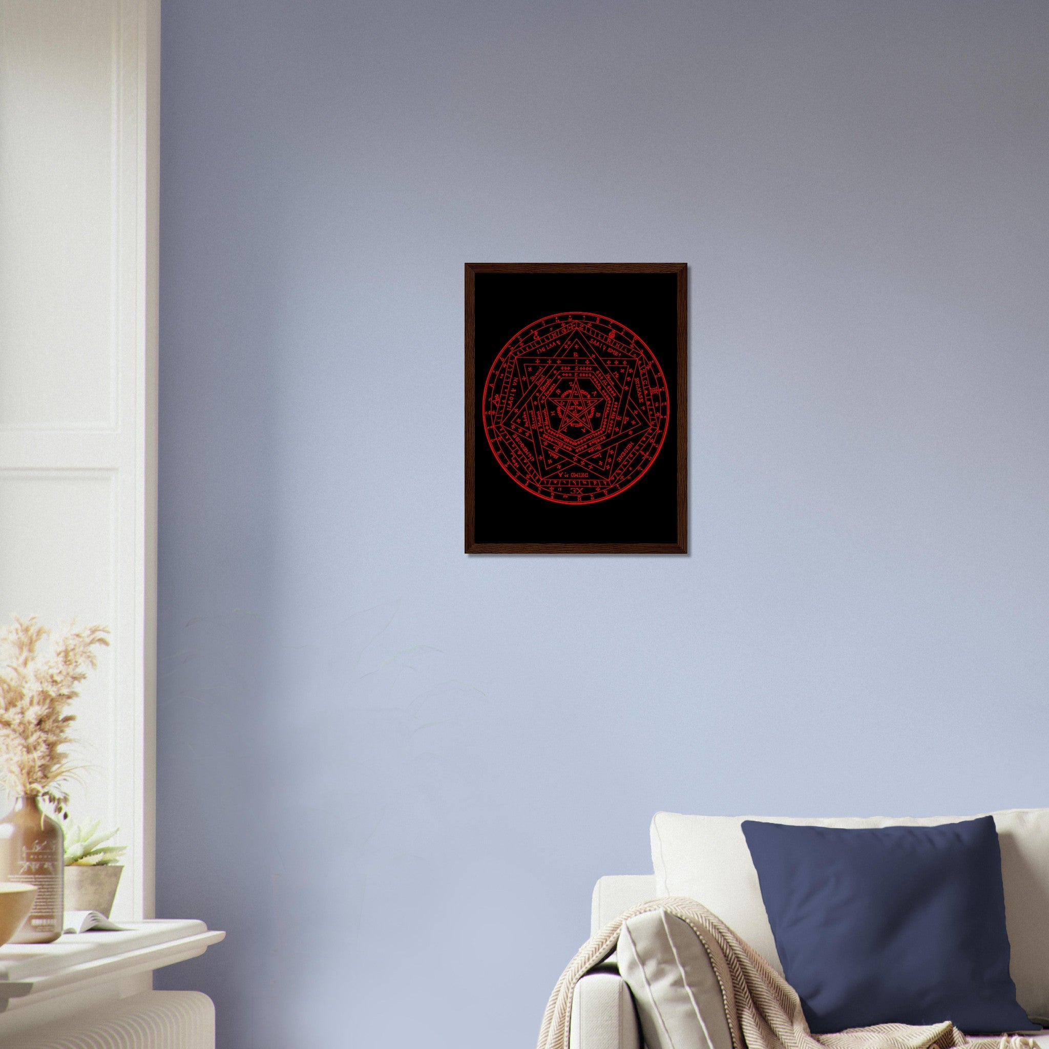 Occult Framed - Sigillum Dei Red On Black Framed - Doctor John Dee Sigillum Framed Print UK, EU, USA, AUS Domestic Shipping - WallArtPrints4U