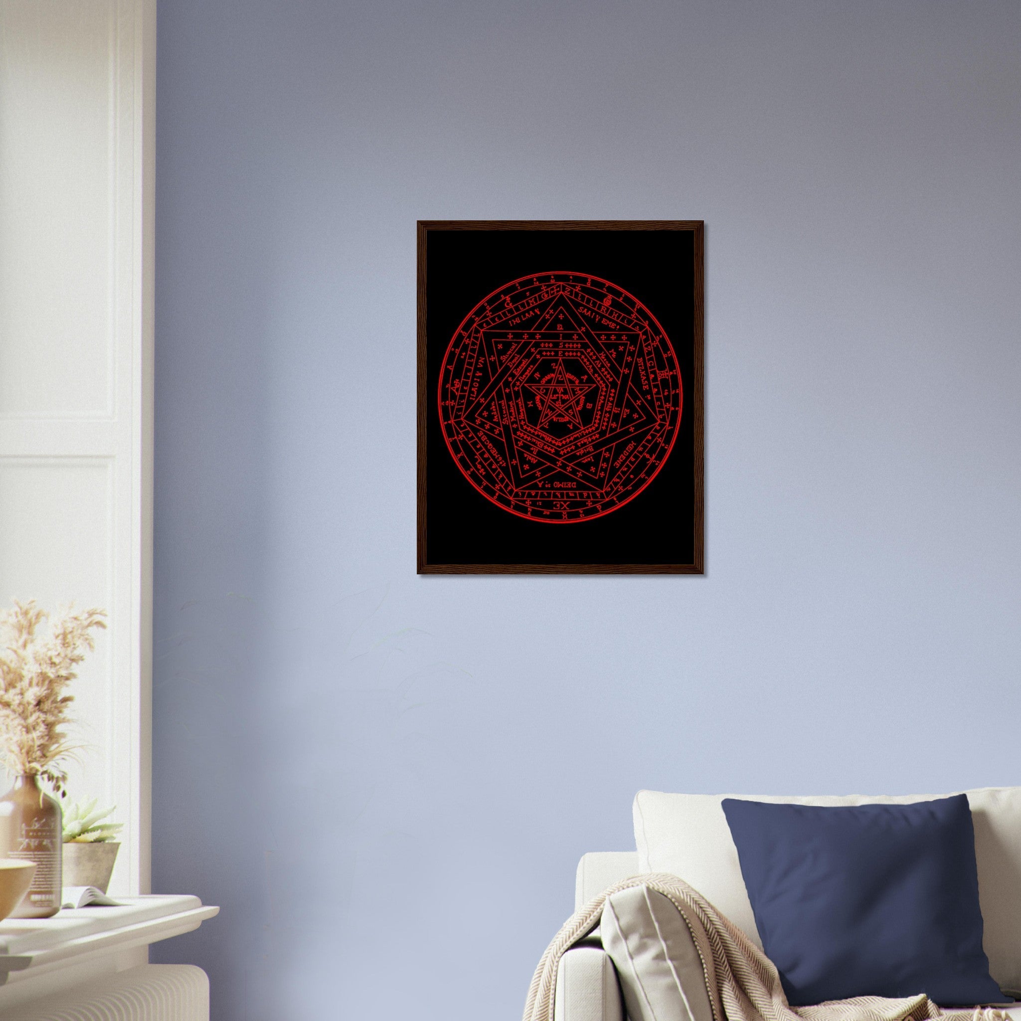 Occult Framed - Sigillum Dei Red On Black Framed - Doctor John Dee Sigillum Framed Print UK, EU, USA, AUS Domestic Shipping - WallArtPrints4U