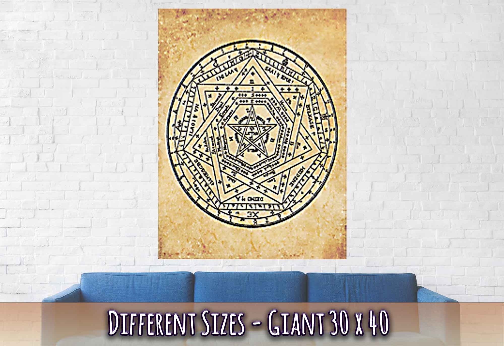 Occult Poster - Sigillum Dei Poster - Doctor John Dee Sigillum Print Aged Parchment - WallArtPrints4U