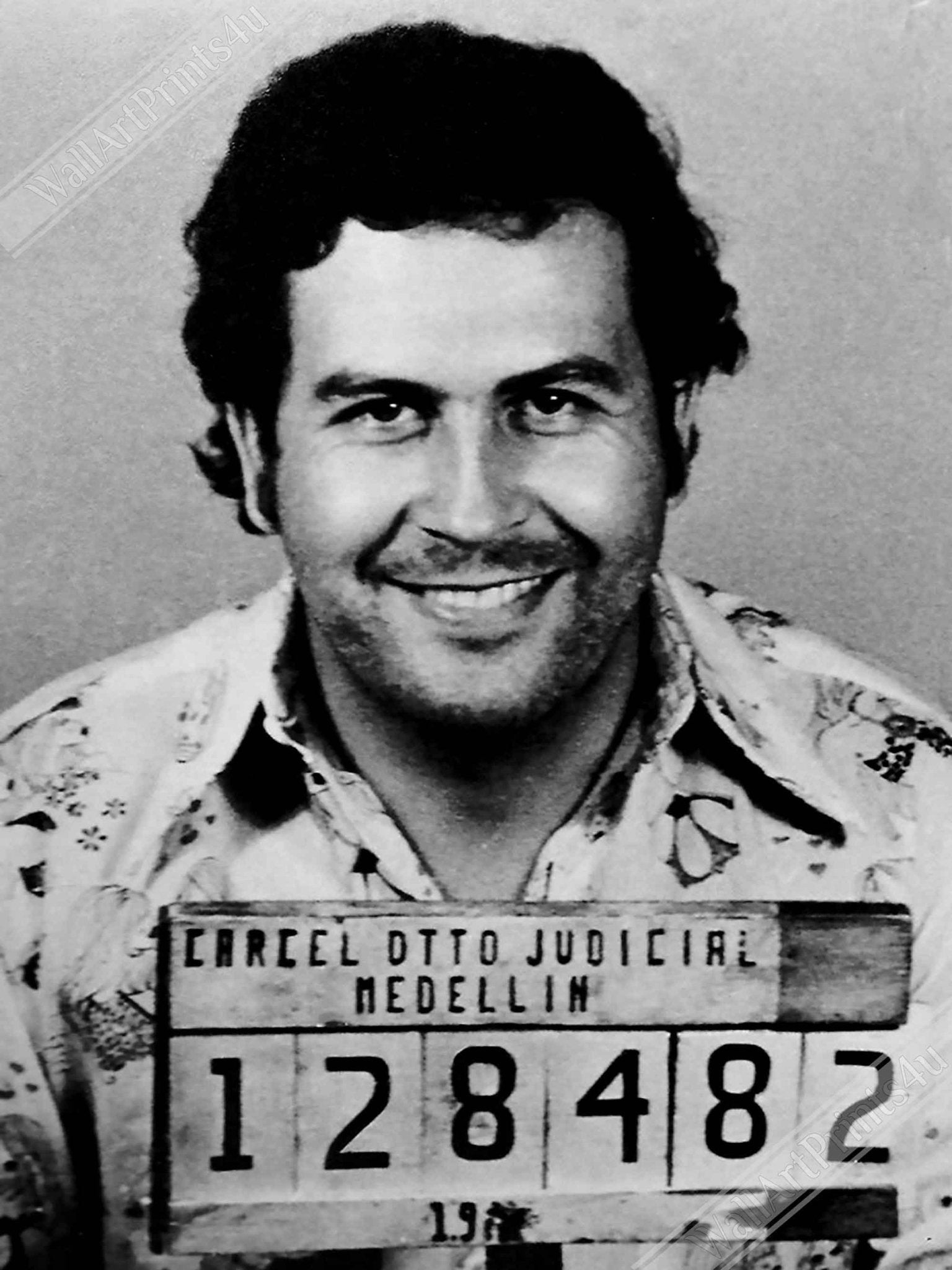 Pablo Escobar Framed, King Of Cocaine, Vintage Photo Portrait - Pablo Escobar Framed Print - WallArtPrints4U