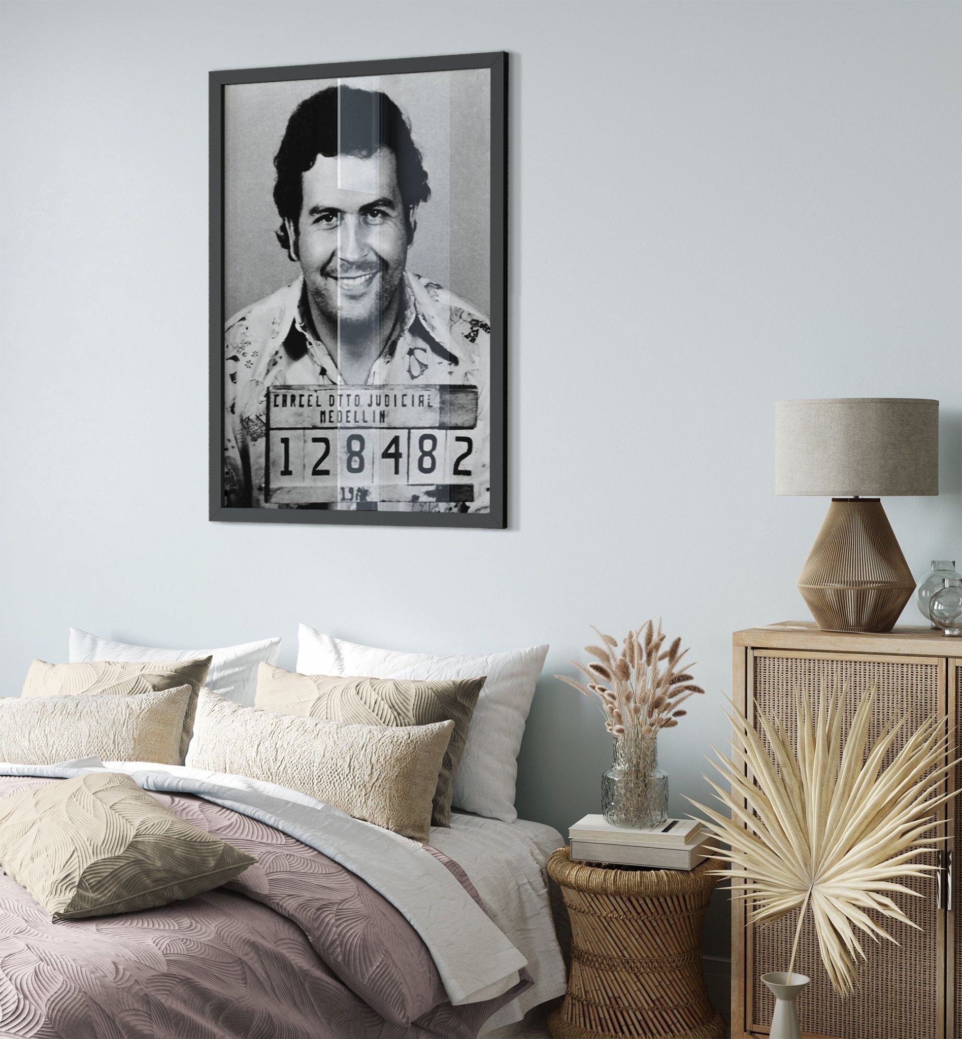 Pablo Escobar Framed, King Of Cocaine, Vintage Photo Portrait - Pablo Escobar Framed Print - WallArtPrints4U