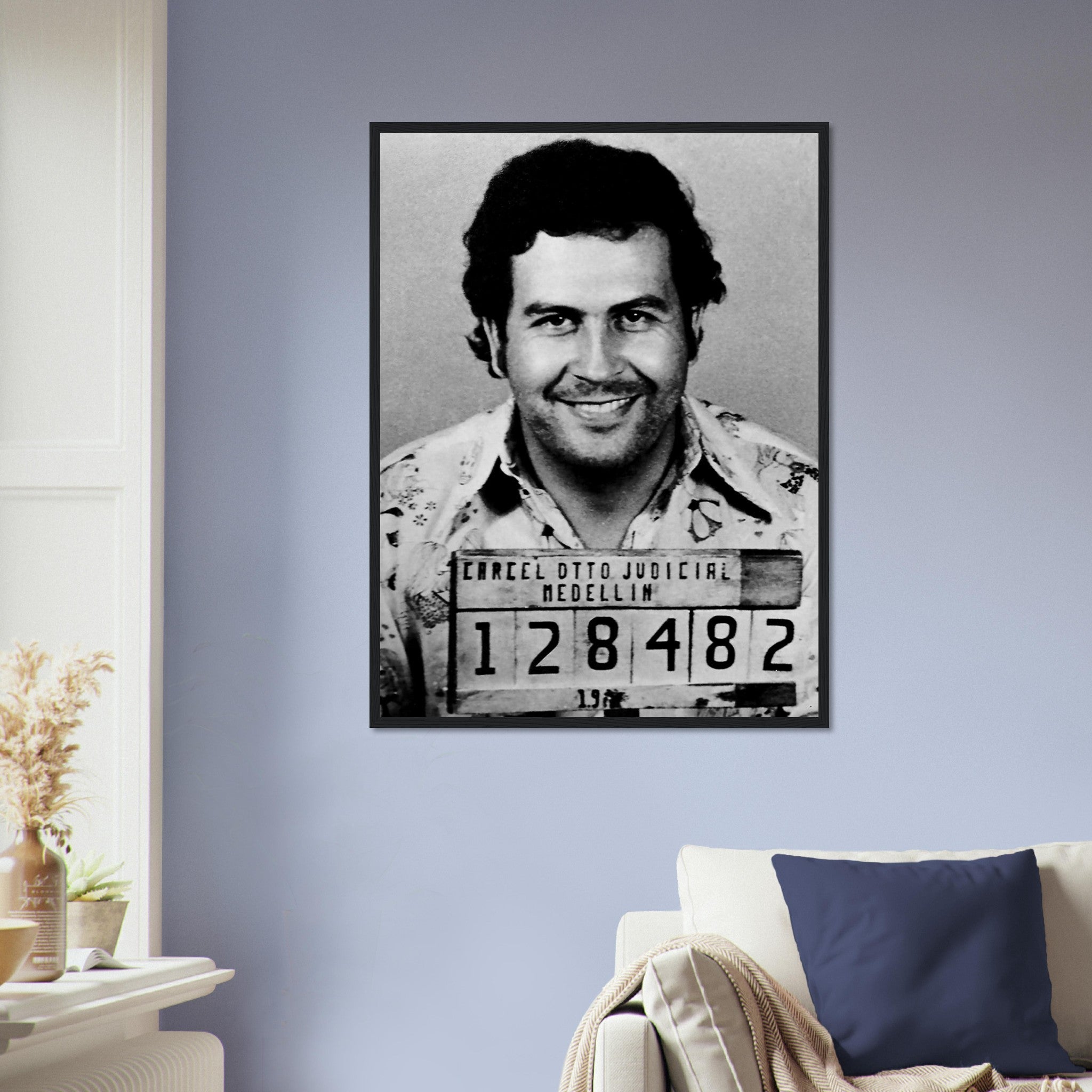 Pablo Escobar Framed, King Of Cocaine, Vintage Photo Portrait - Pablo Escobar Framed Print - WallArtPrints4U
