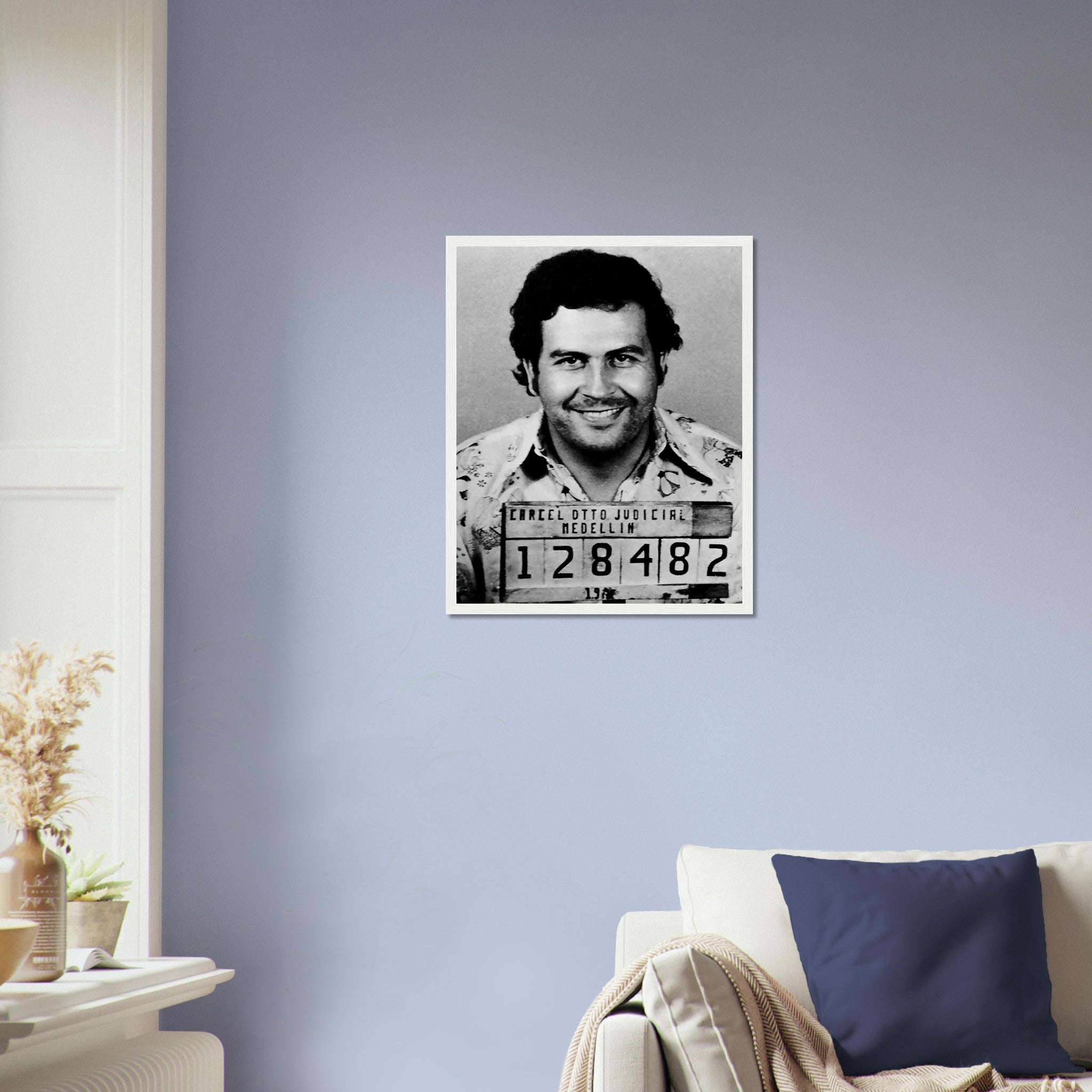 Pablo Escobar Framed, King Of Cocaine, Vintage Photo Portrait - Pablo Escobar Framed Print - WallArtPrints4U