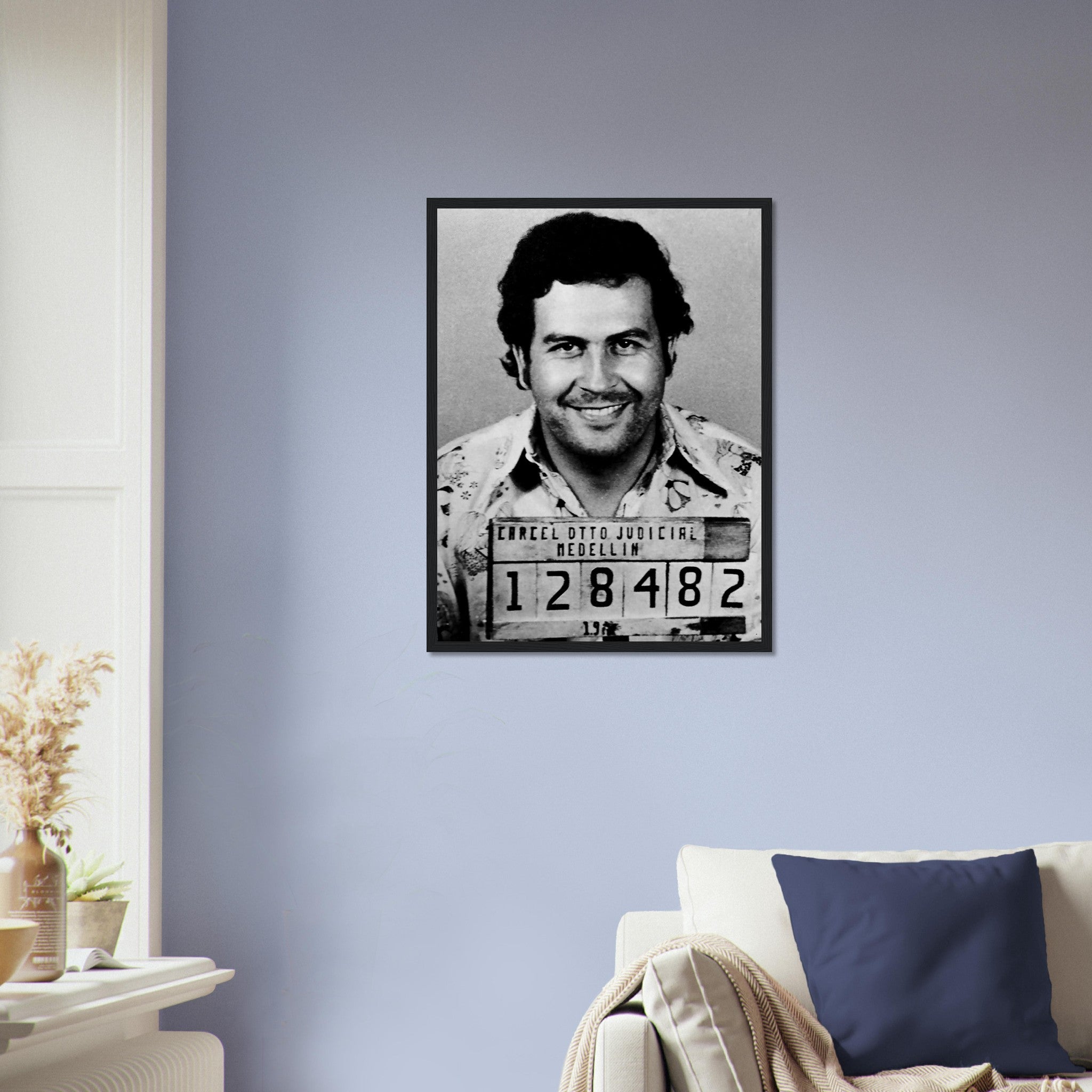 Pablo Escobar Framed, King Of Cocaine, Vintage Photo Portrait - Pablo Escobar Framed Print - WallArtPrints4U