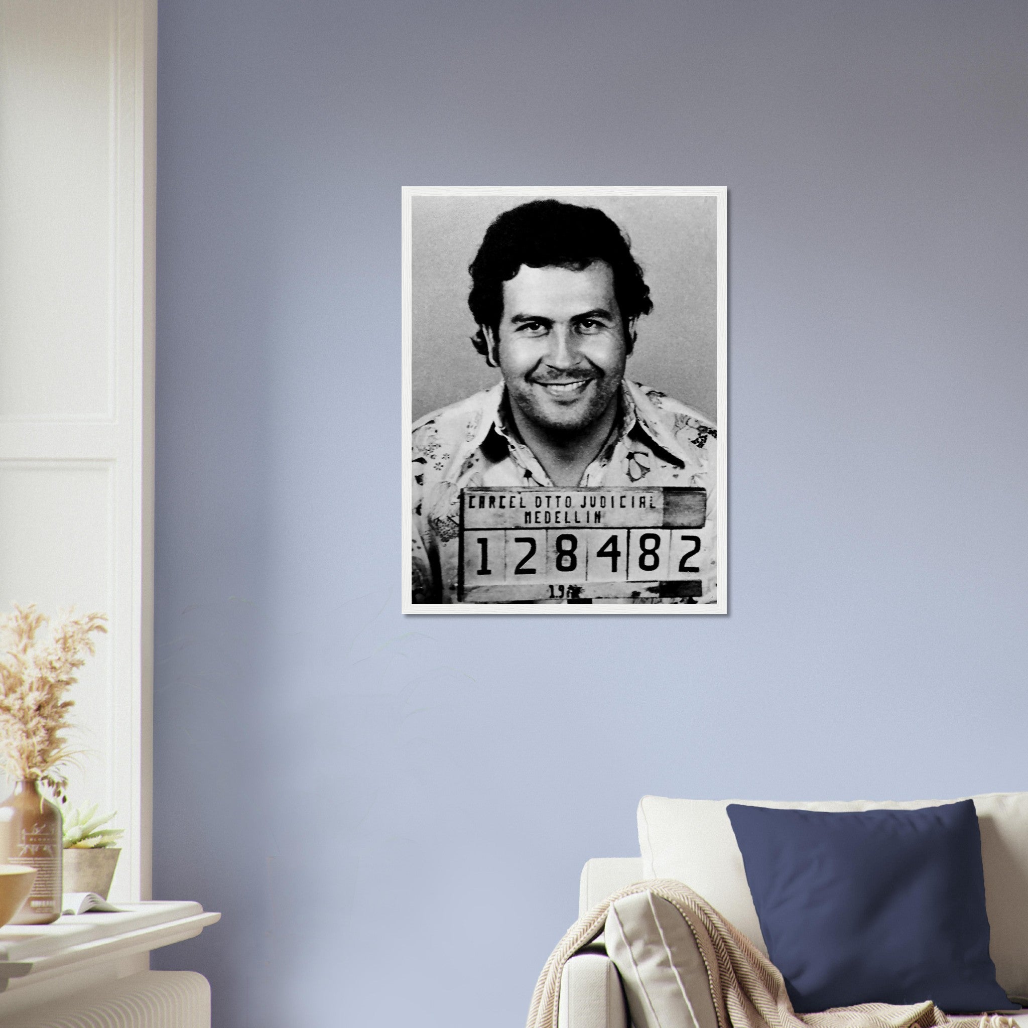 Pablo Escobar Framed, King Of Cocaine, Vintage Photo Portrait - Pablo Escobar Framed Print - WallArtPrints4U