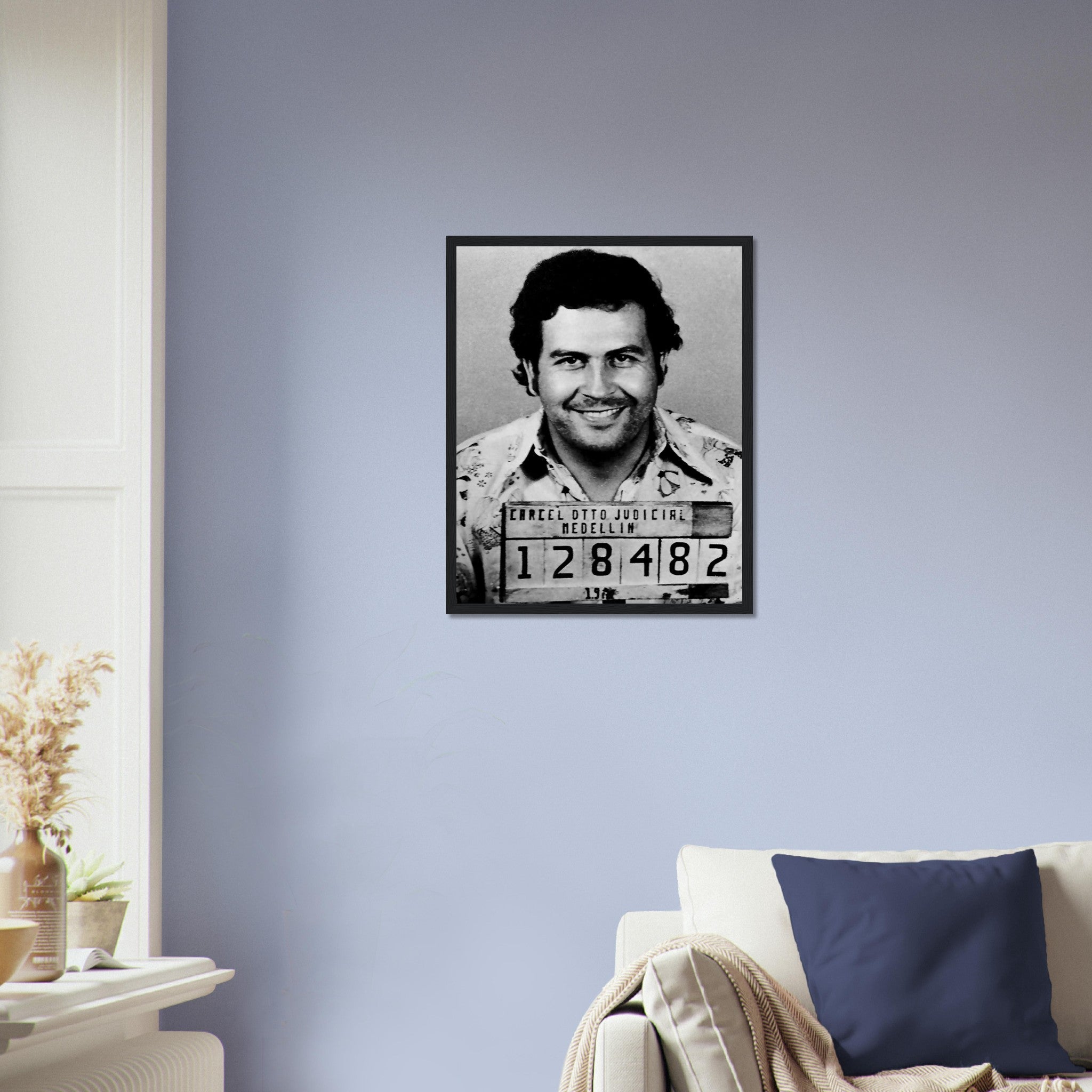 Pablo Escobar Framed, King Of Cocaine, Vintage Photo Portrait - Pablo Escobar Framed Print - WallArtPrints4U
