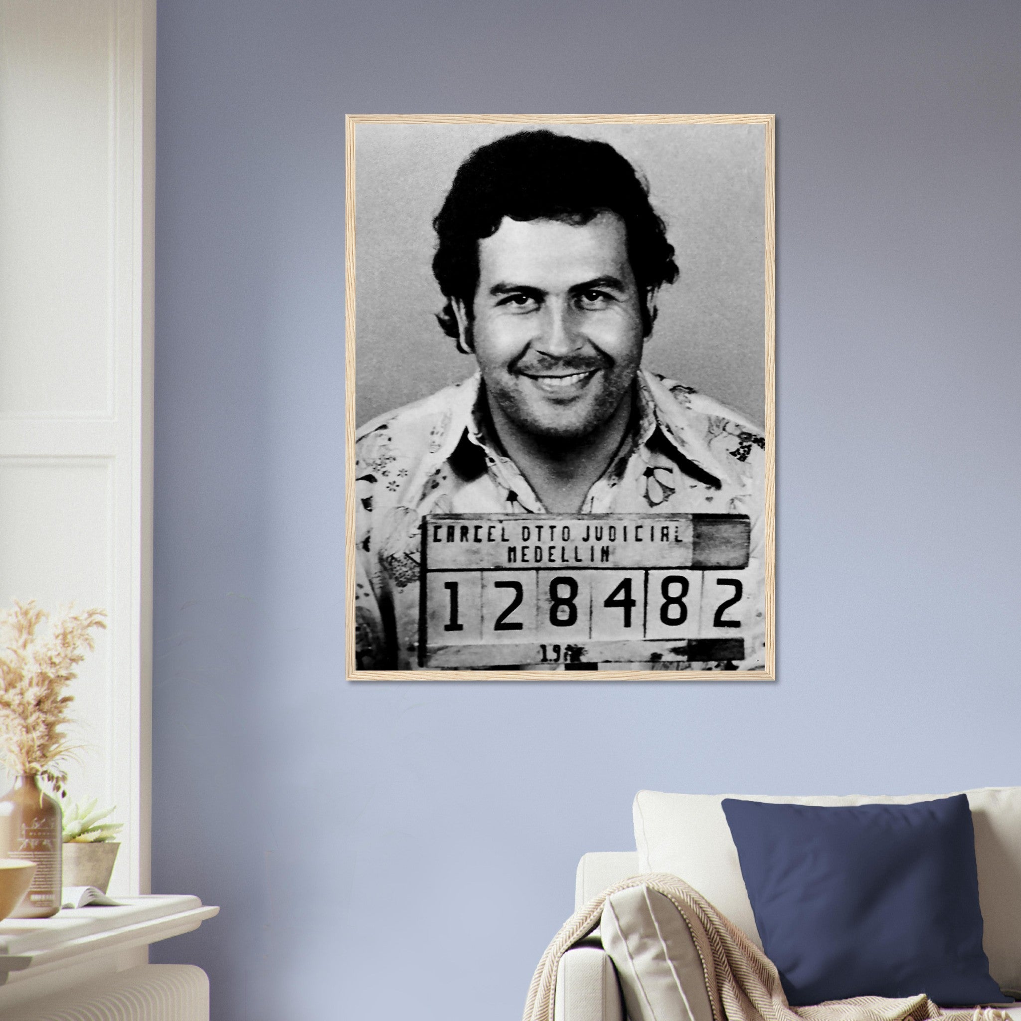 Pablo Escobar Framed, King Of Cocaine, Vintage Photo Portrait - Pablo Escobar Framed Print - WallArtPrints4U