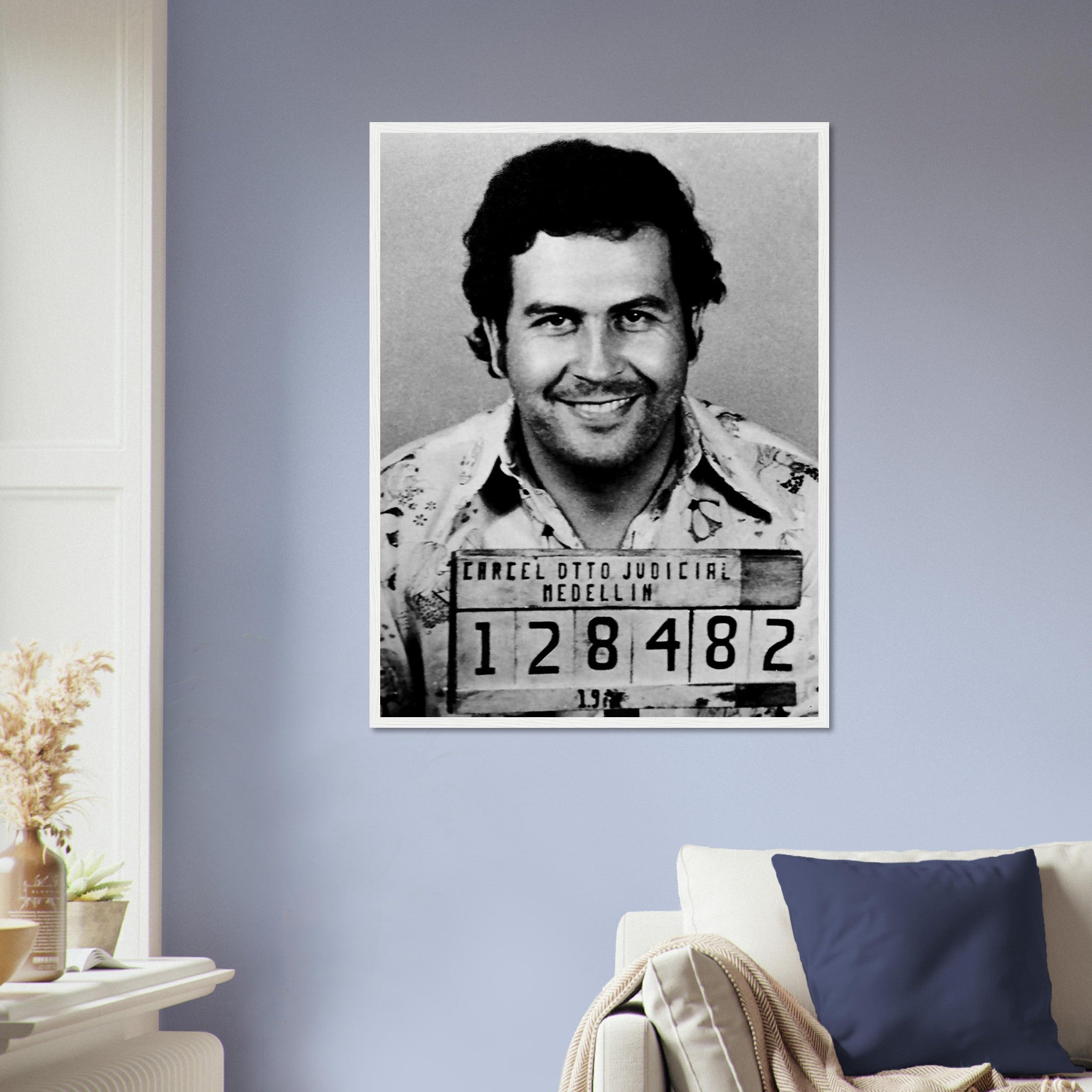 Pablo Escobar Framed, King Of Cocaine, Vintage Photo Portrait - Pablo Escobar Framed Print - WallArtPrints4U