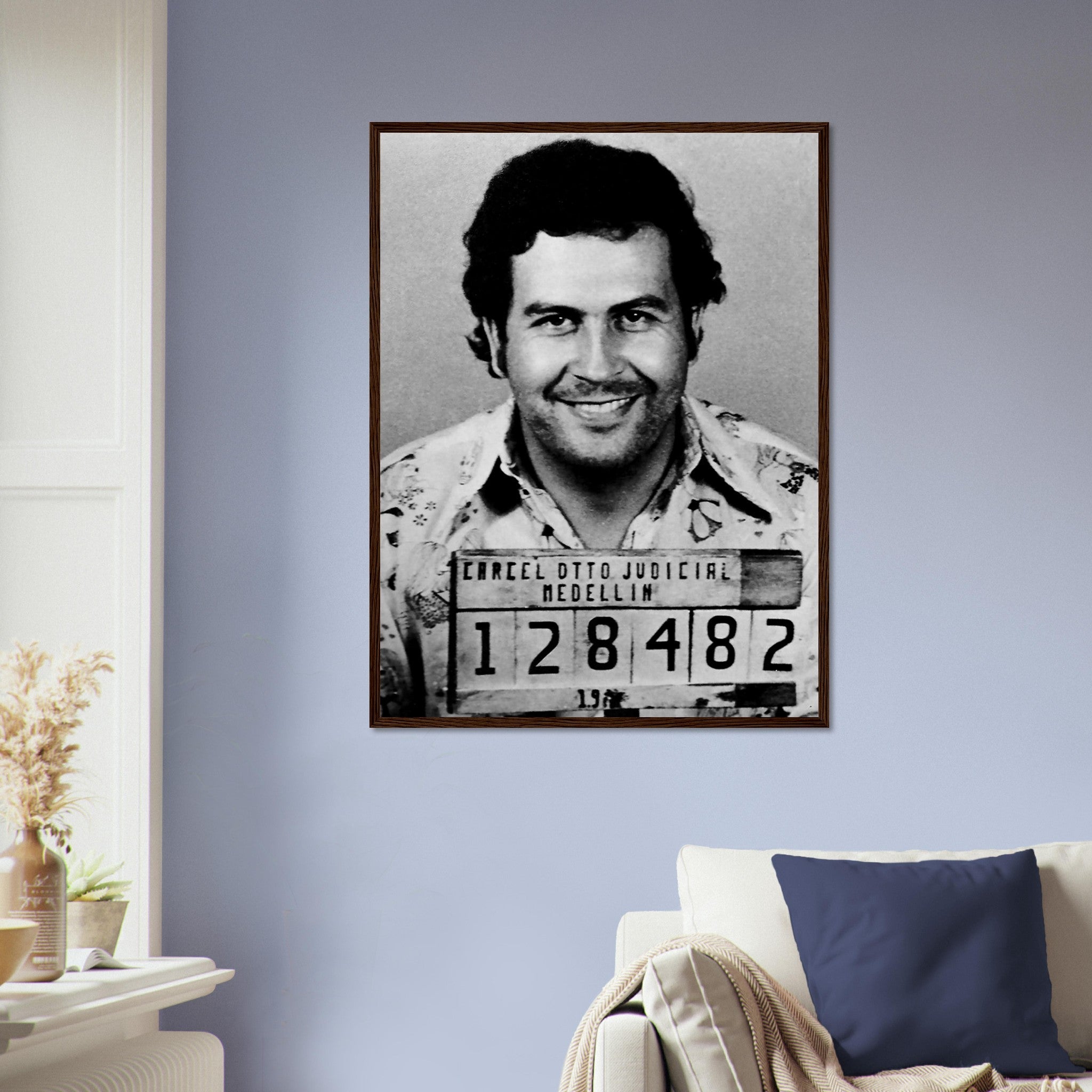 Pablo Escobar Framed, King Of Cocaine, Vintage Photo Portrait - Pablo Escobar Framed Print - WallArtPrints4U